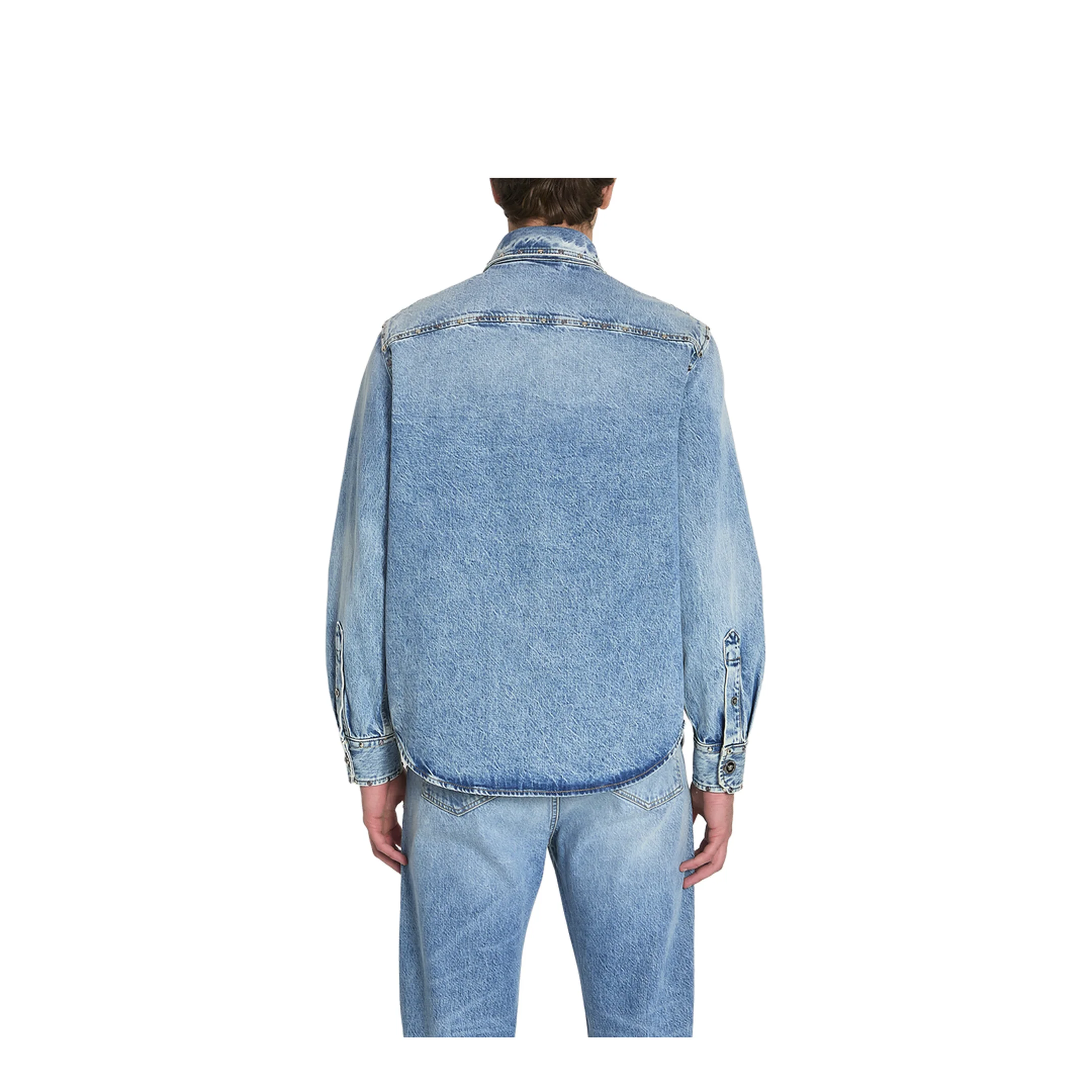 Shirt Denim Stop Denim and Studs Stone Wash Light Blue - Image 4