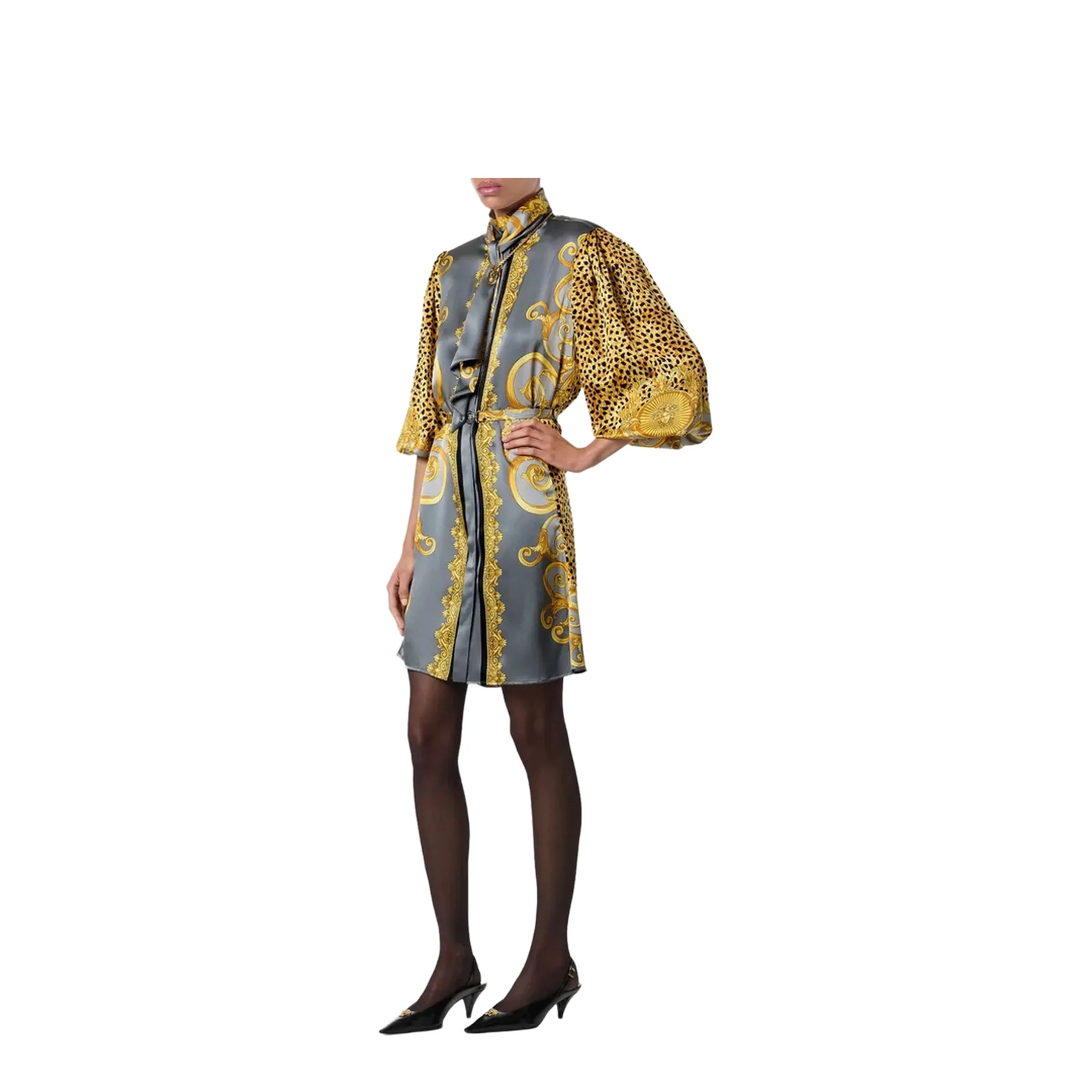 Silk Chemisier Dress - Image 3