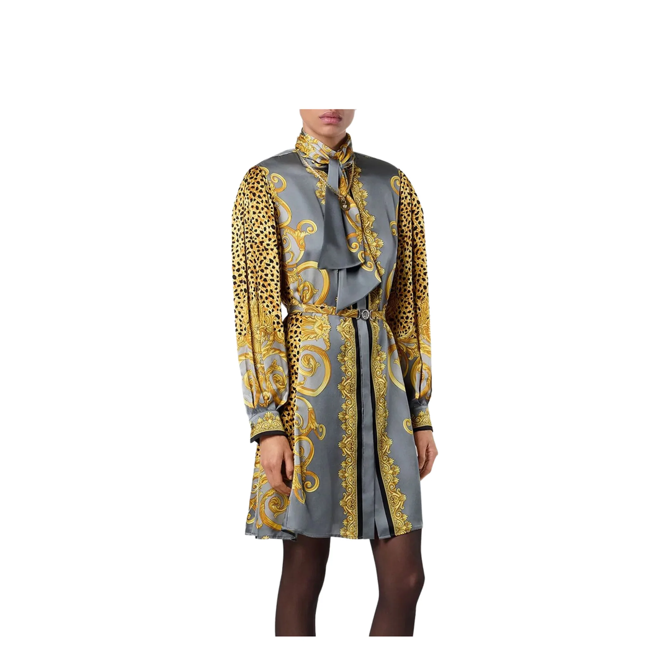 Silk Chemisier Dress - Image 4
