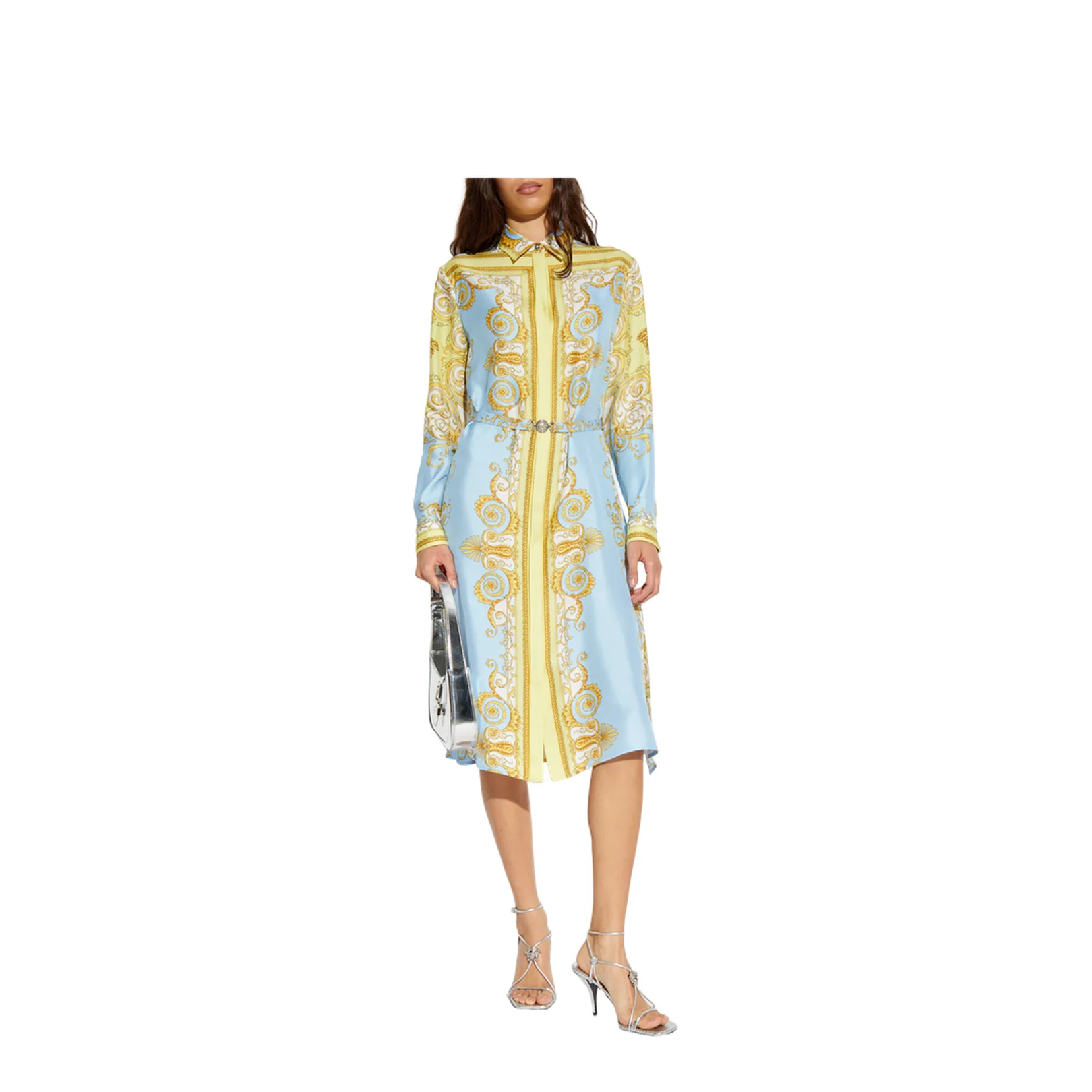 Silk Dress with Belt - Image 2