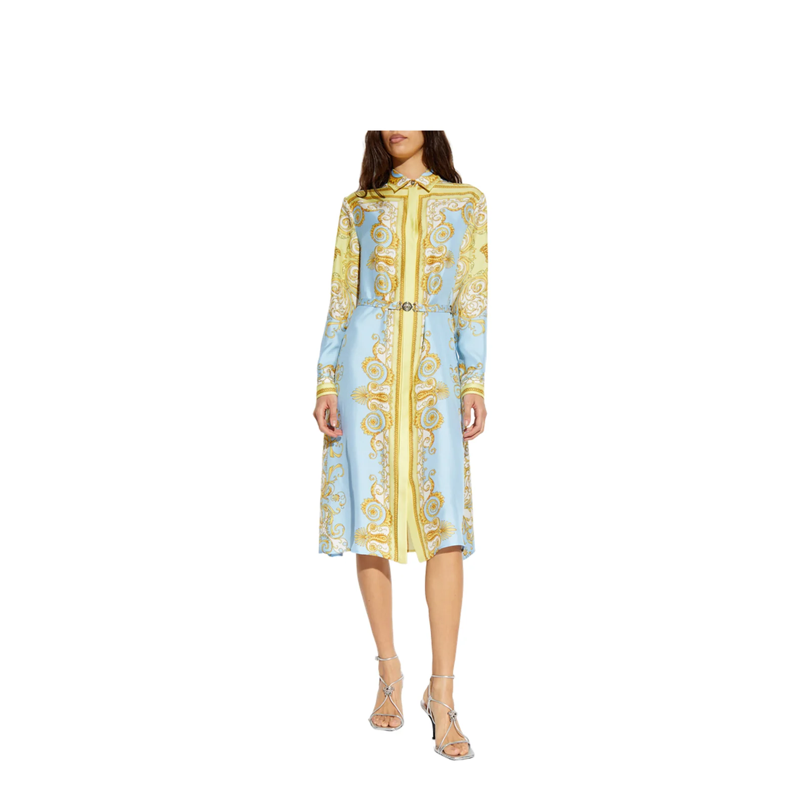 Silk Dress with Belt - Image 3