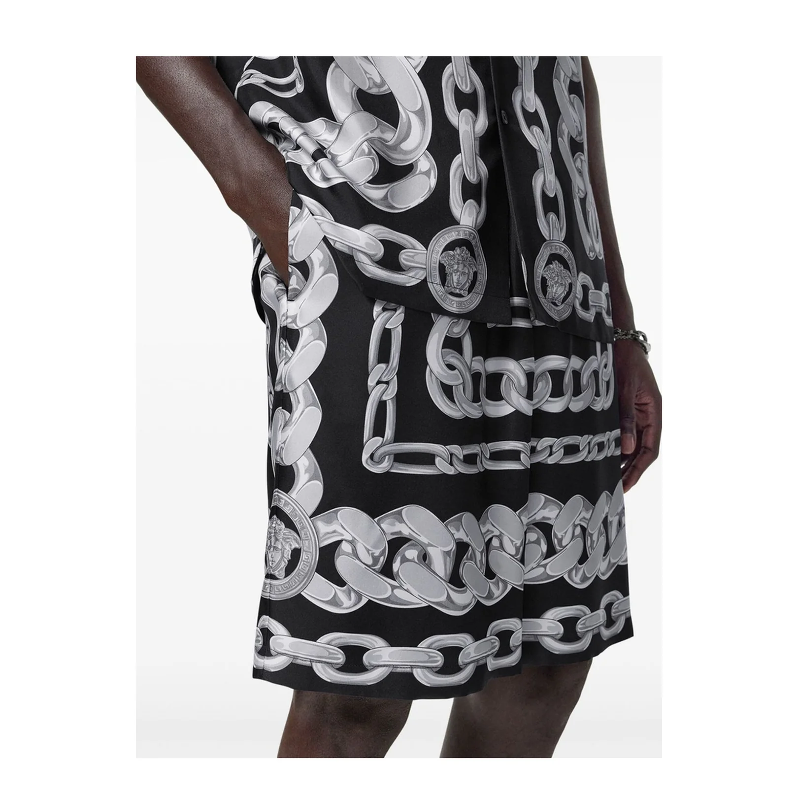 Silk Medusa Chains Bermuda Shorts - Image 4