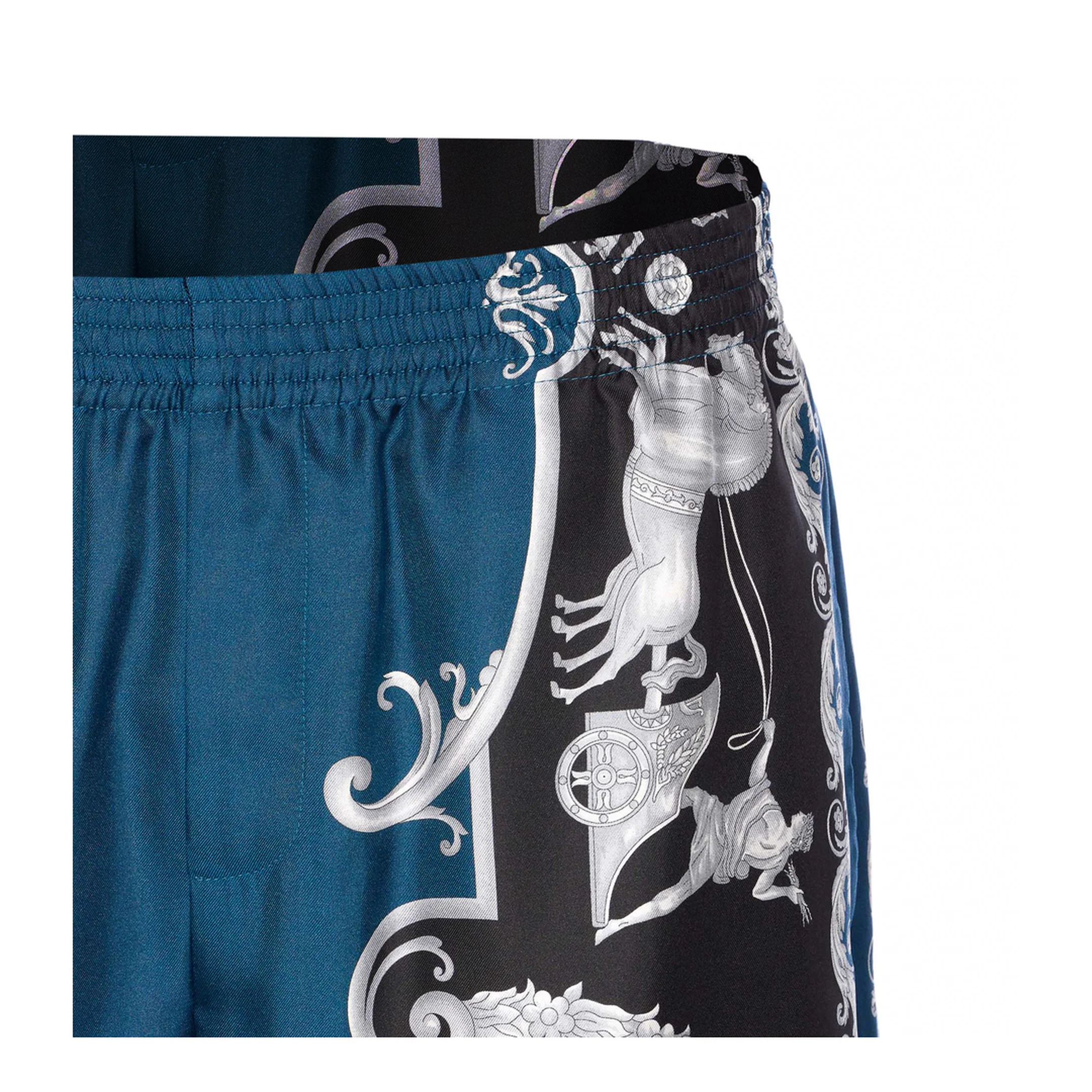 Silk Shorts Blue Black - Image 2