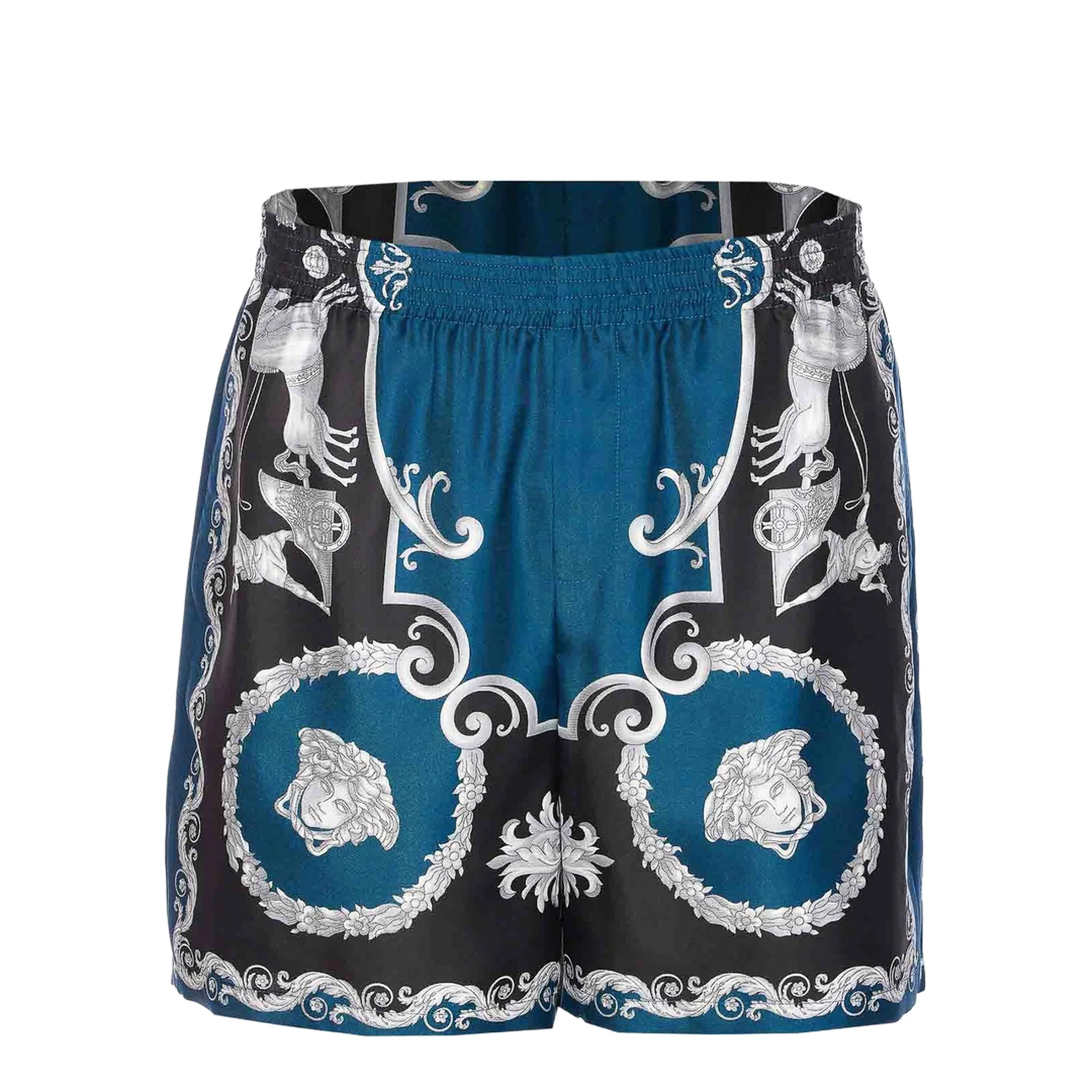 Silk Shorts Blue Black - Image 3