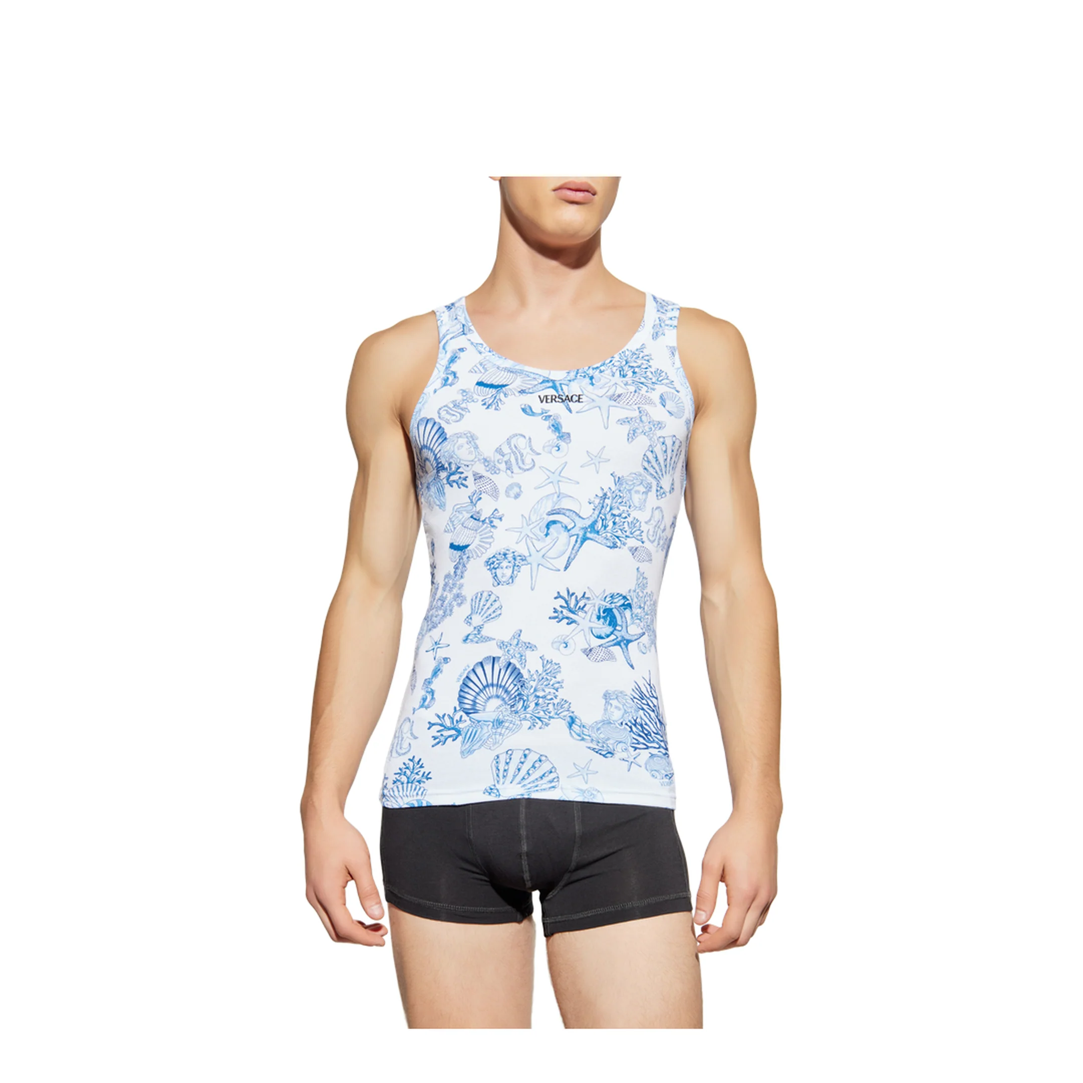 Men's Blue Coral Tank Top - Image 2