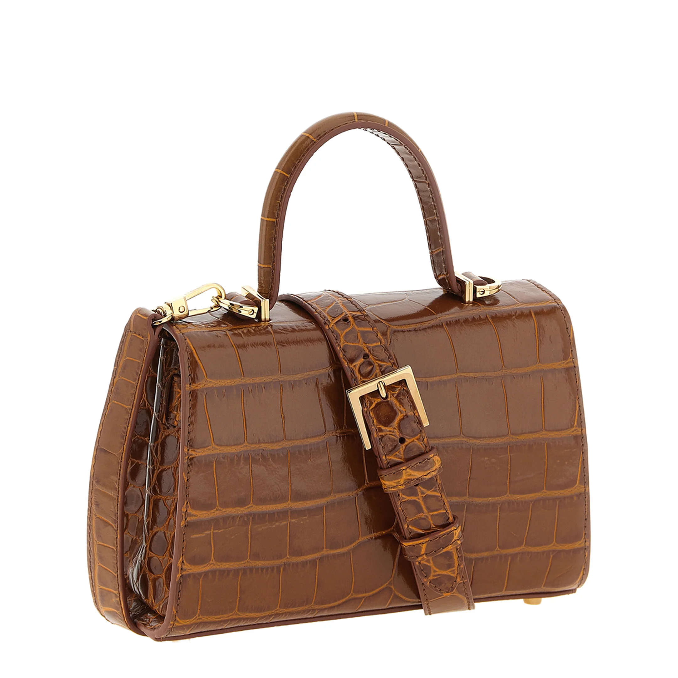 Embellished Small Croc-Effect Leather Handbag - Image 2