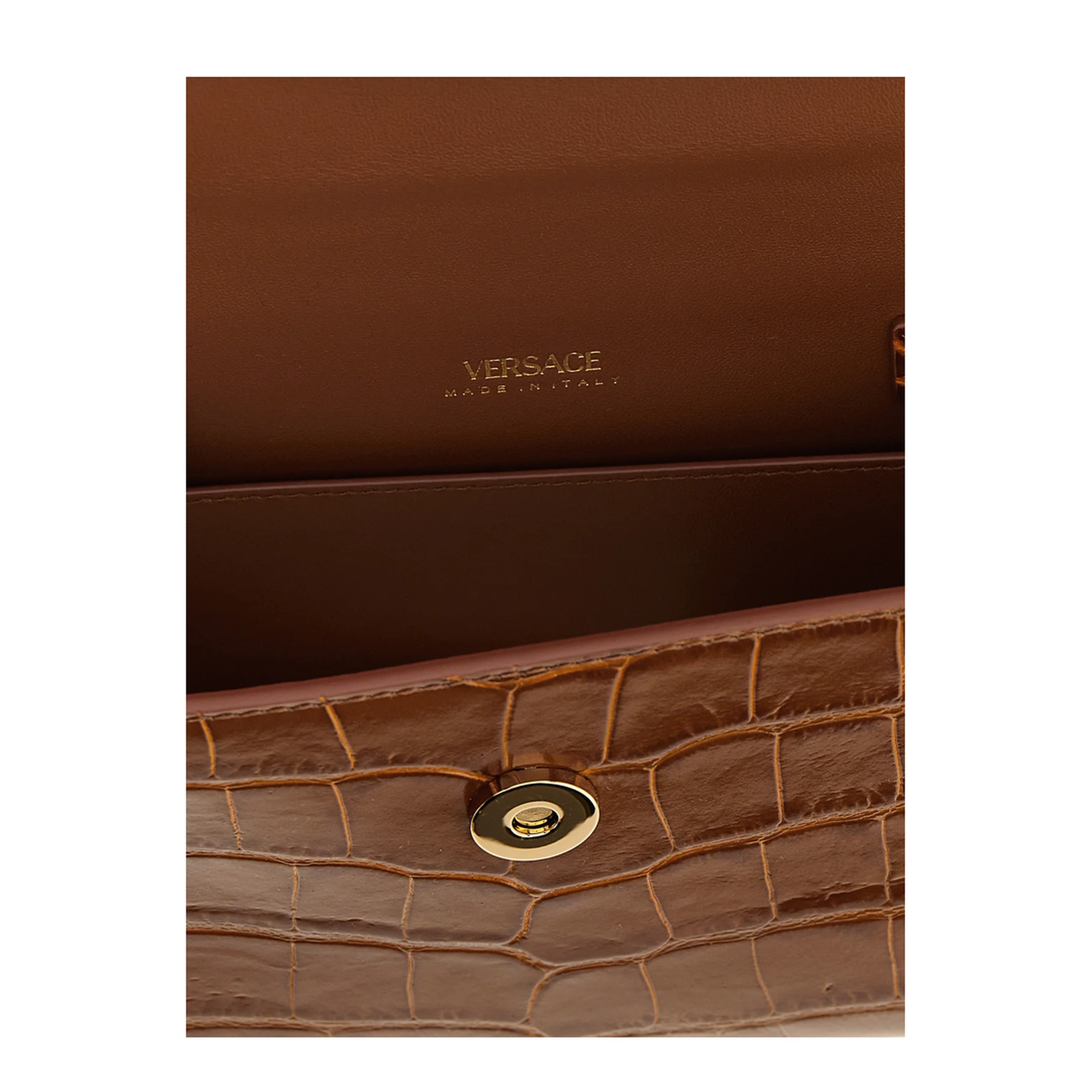 Embellished Small Croc-Effect Leather Handbag - Image 4