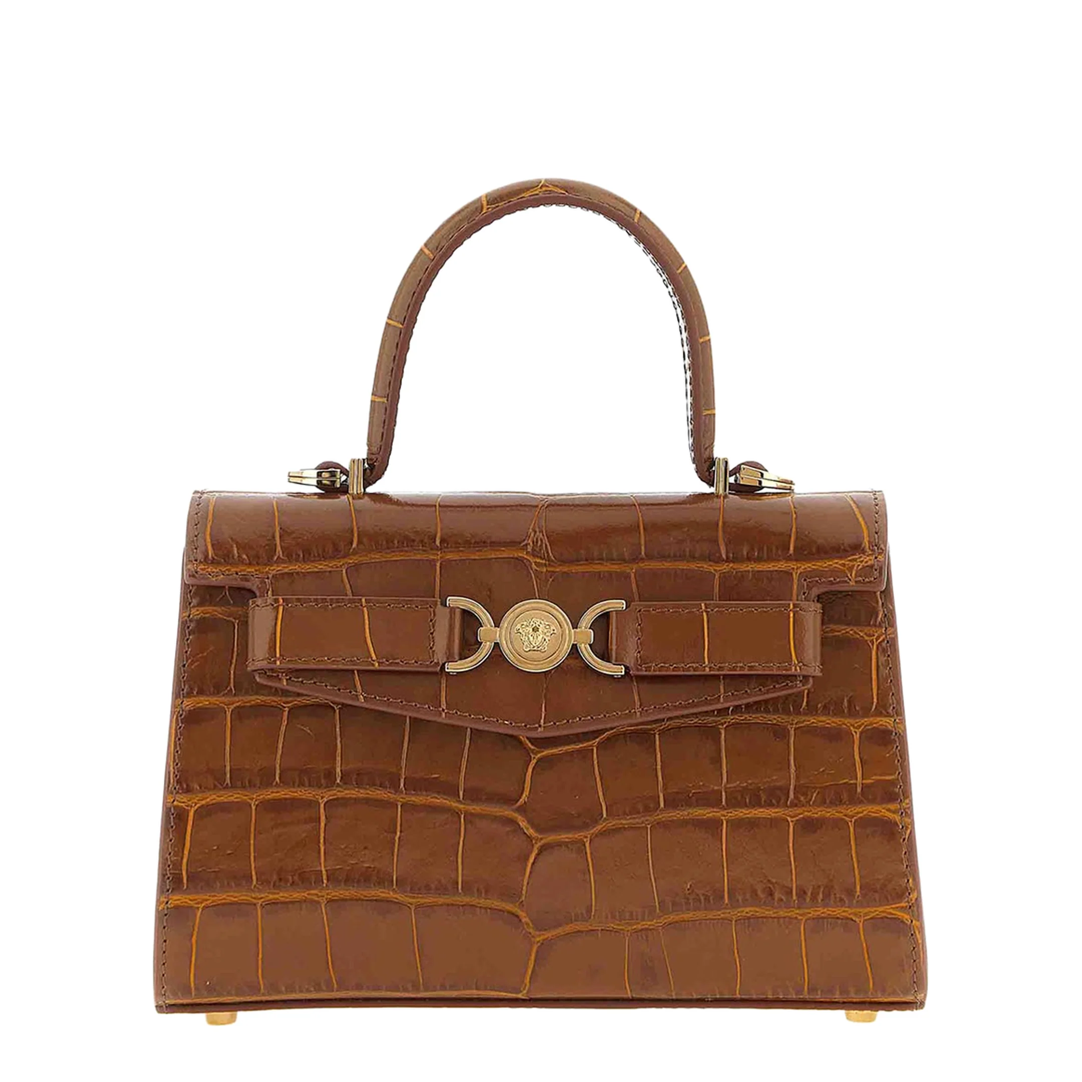Embellished Small Croc-Effect Leather Handbag - Image 5