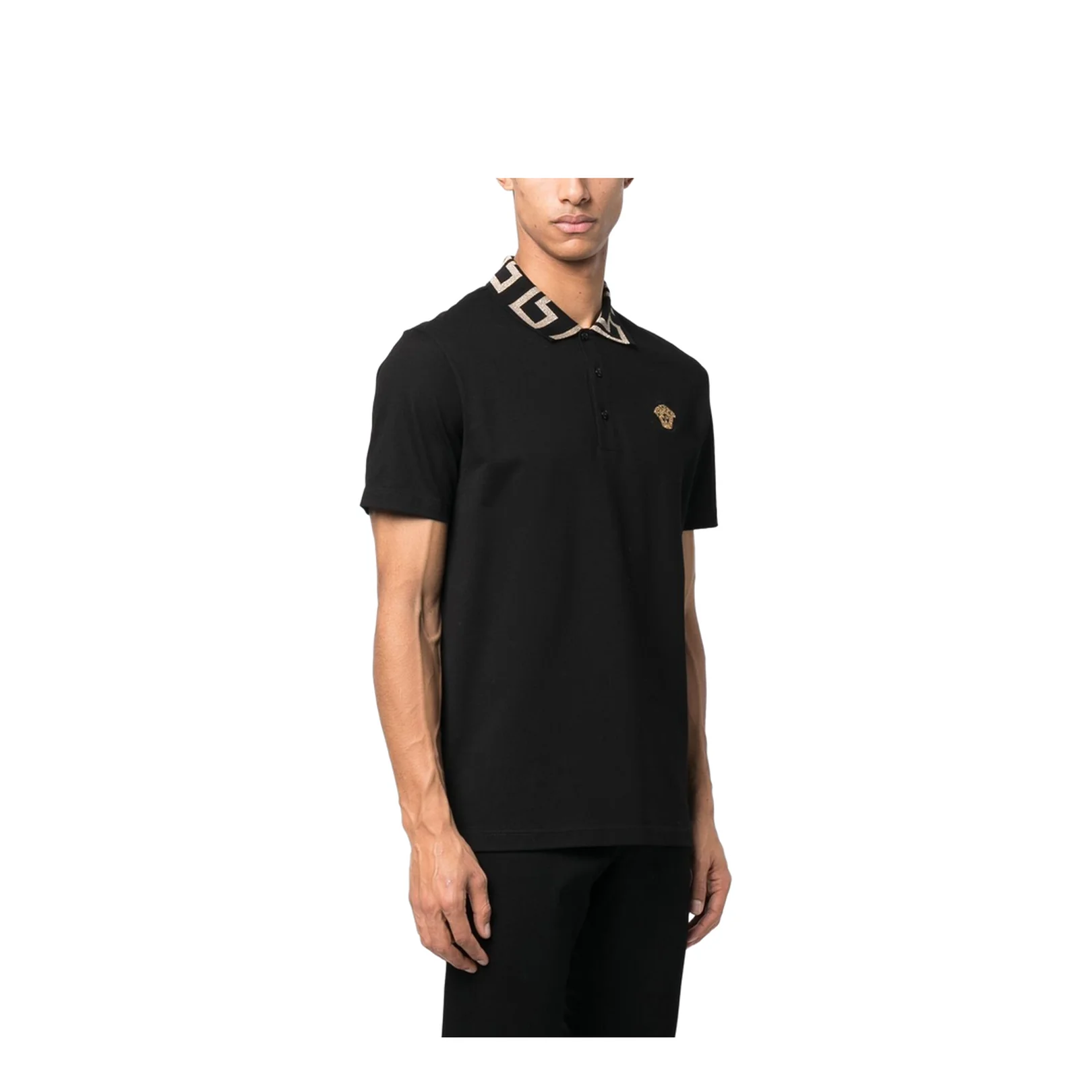 Greca Polo Shirt Black - Image 5