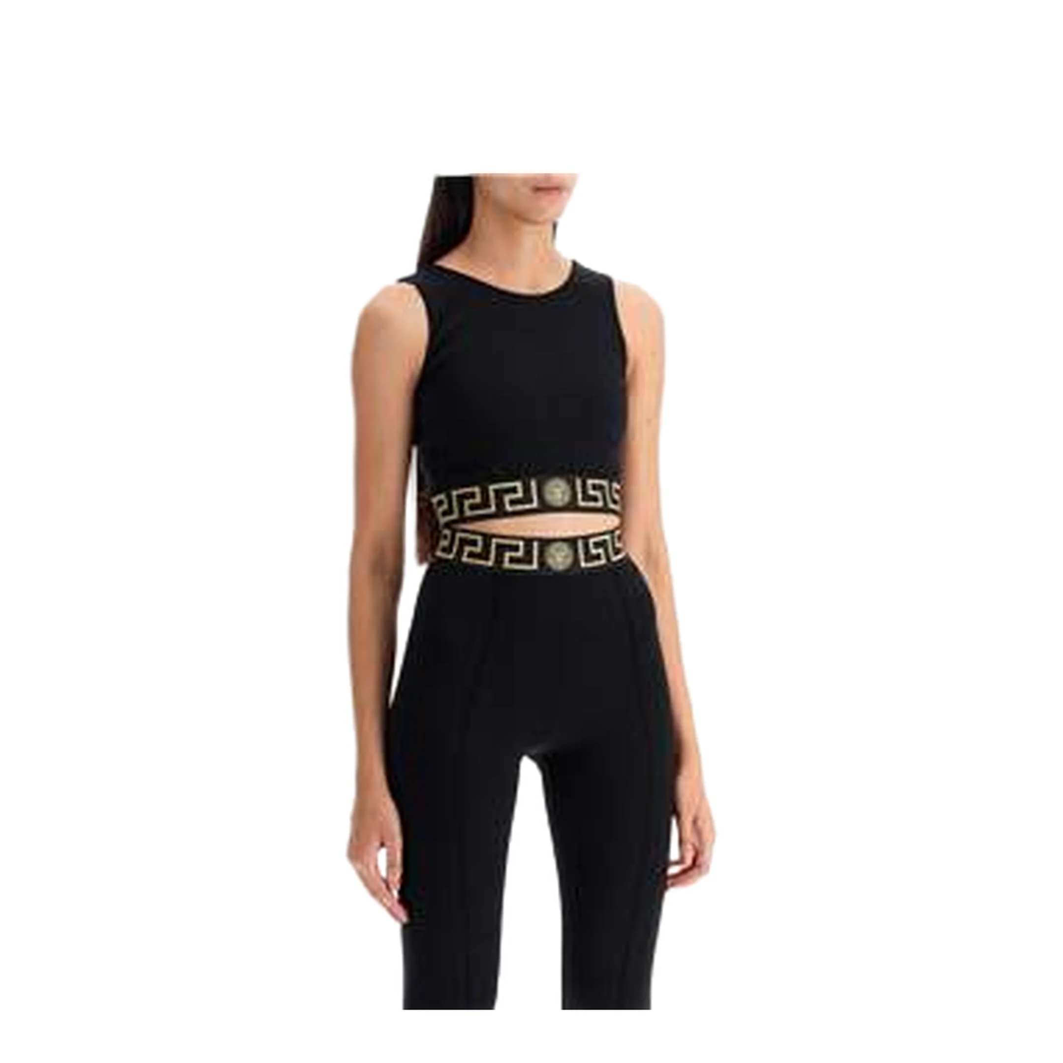 Sleeveless Crop Top Black