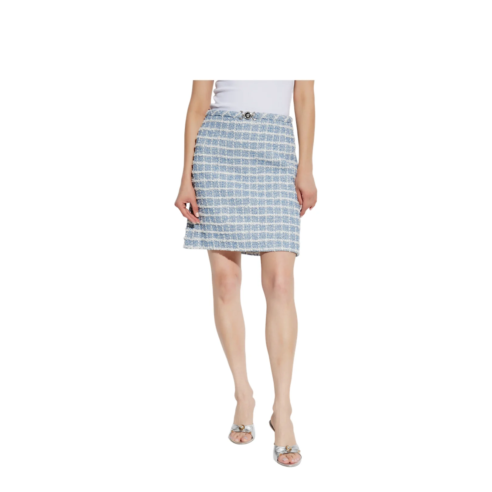 Tweed skirt with lurex thread - Image 3