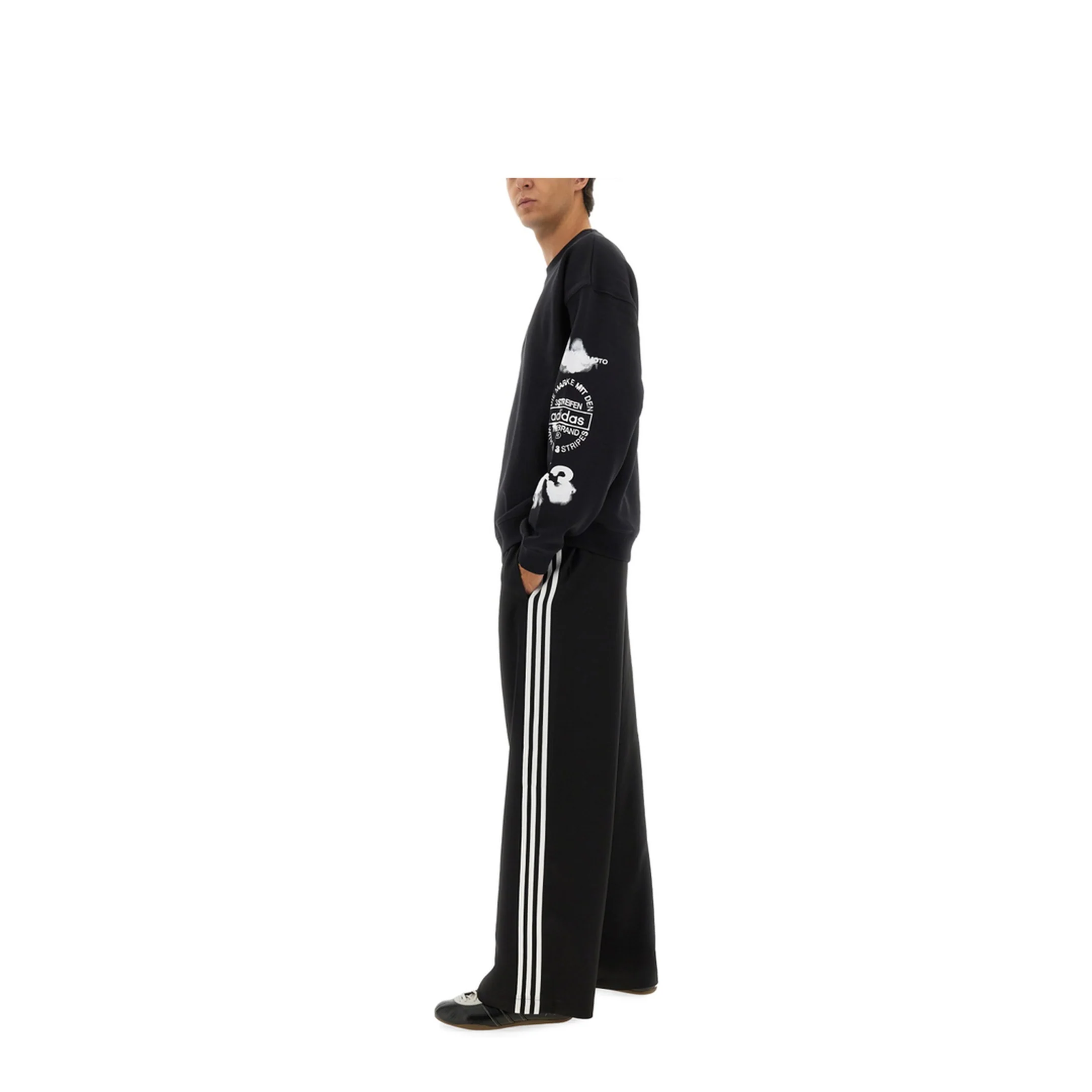 Black Drawstring Fastening Wide Leg Trousers - Image 2