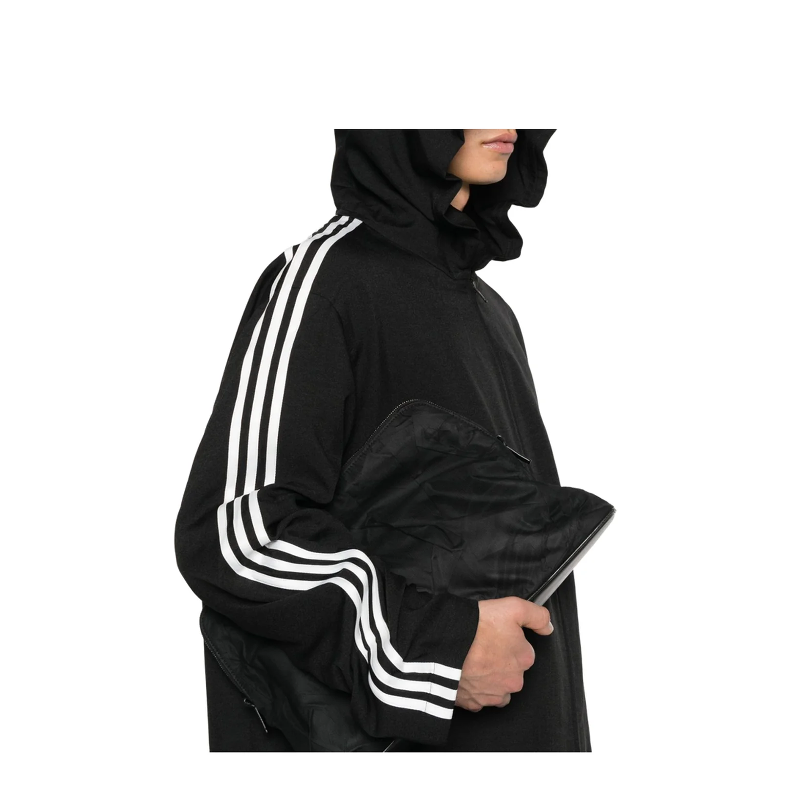 Hooded Neckline Zip Fastening Long Sleeves Relaxed Fit Hoodie - Image 2