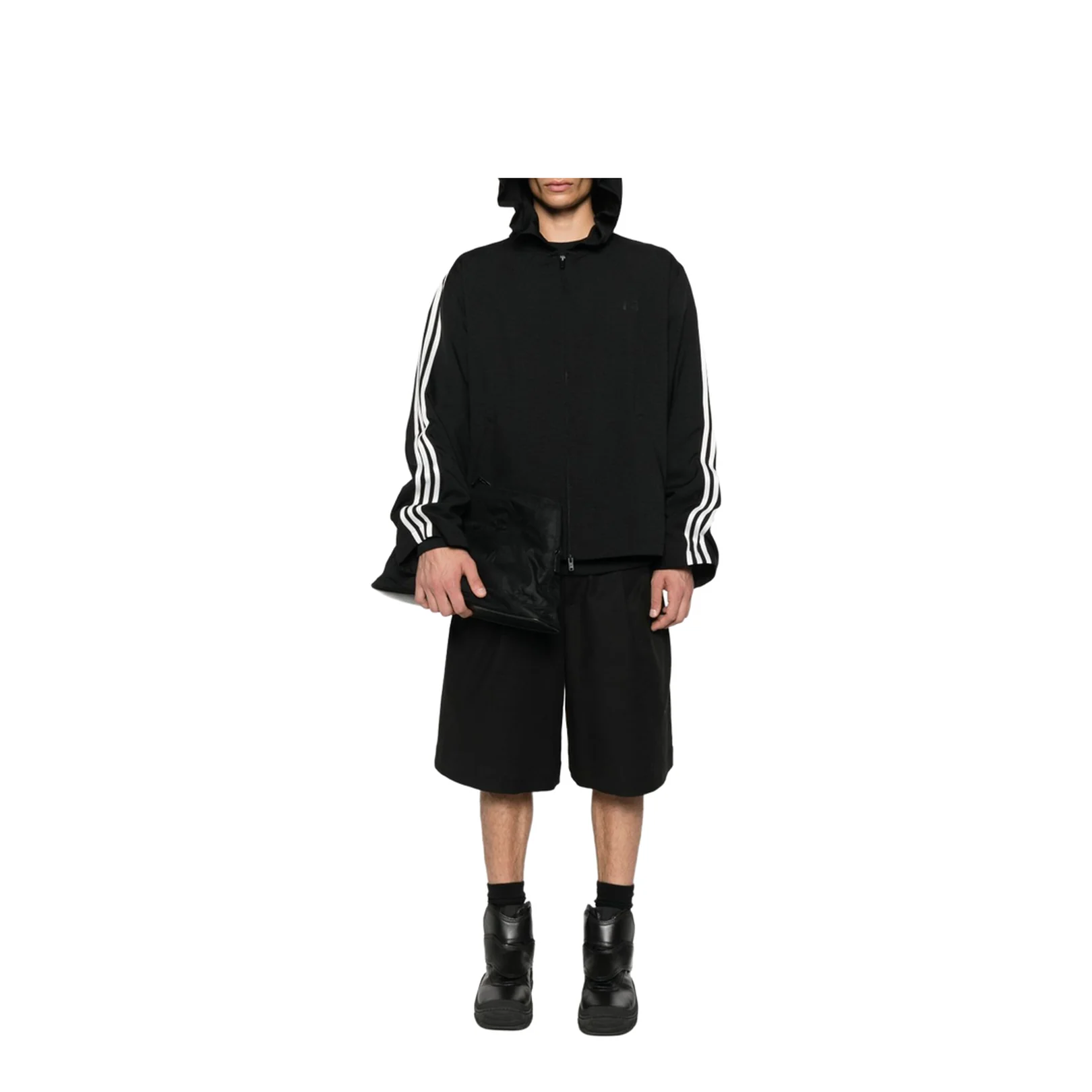 Hooded Neckline Zip Fastening Long Sleeves Relaxed Fit Hoodie - Image 4
