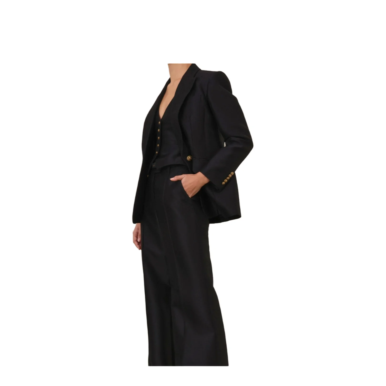 Black Wool Blend Hypnotic Blazer - Image 3