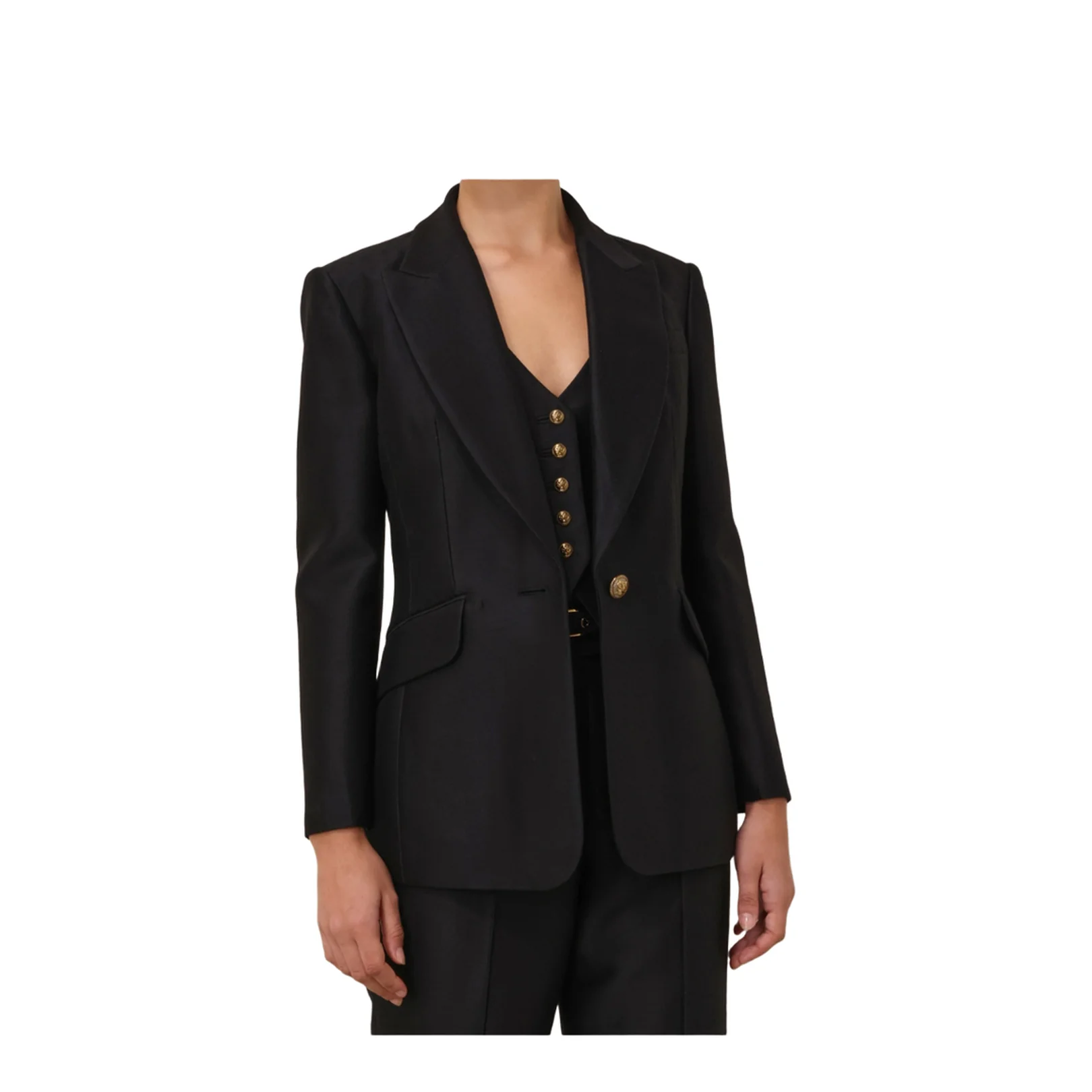 Black Wool Blend Hypnotic Blazer - Image 5