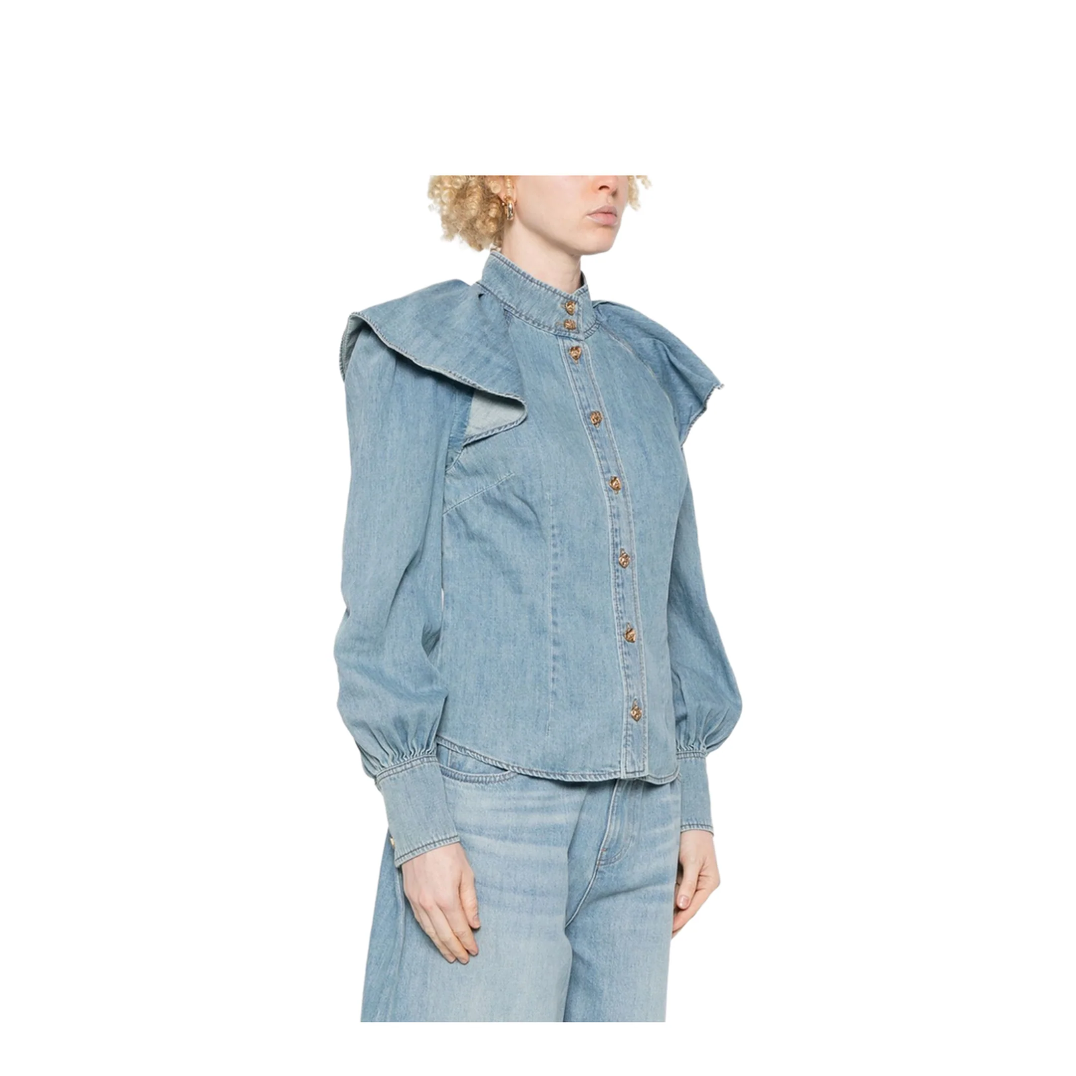 Crush Denim Shirt - Blue - Image 3