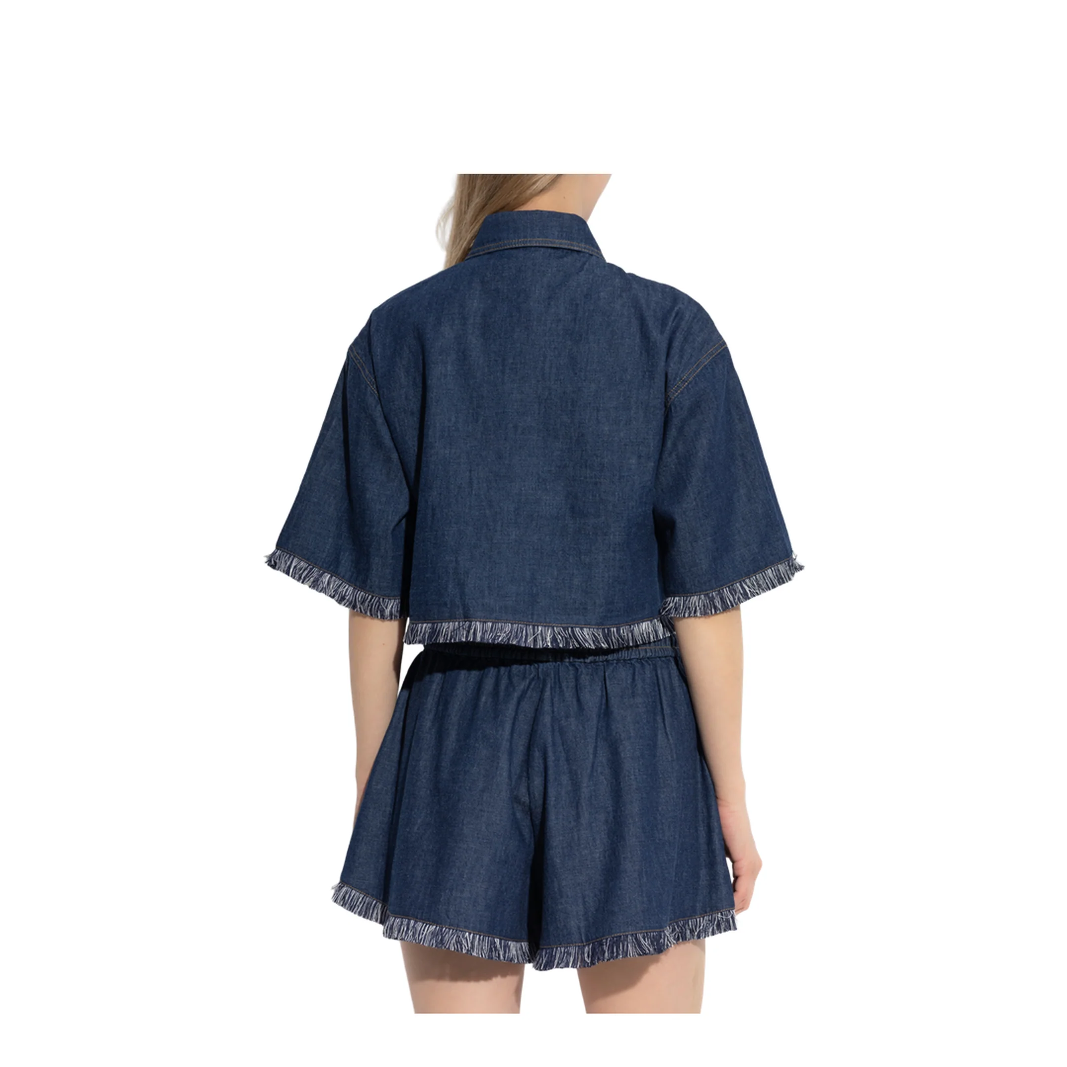 Denim Shirt with Fringes - Image 4