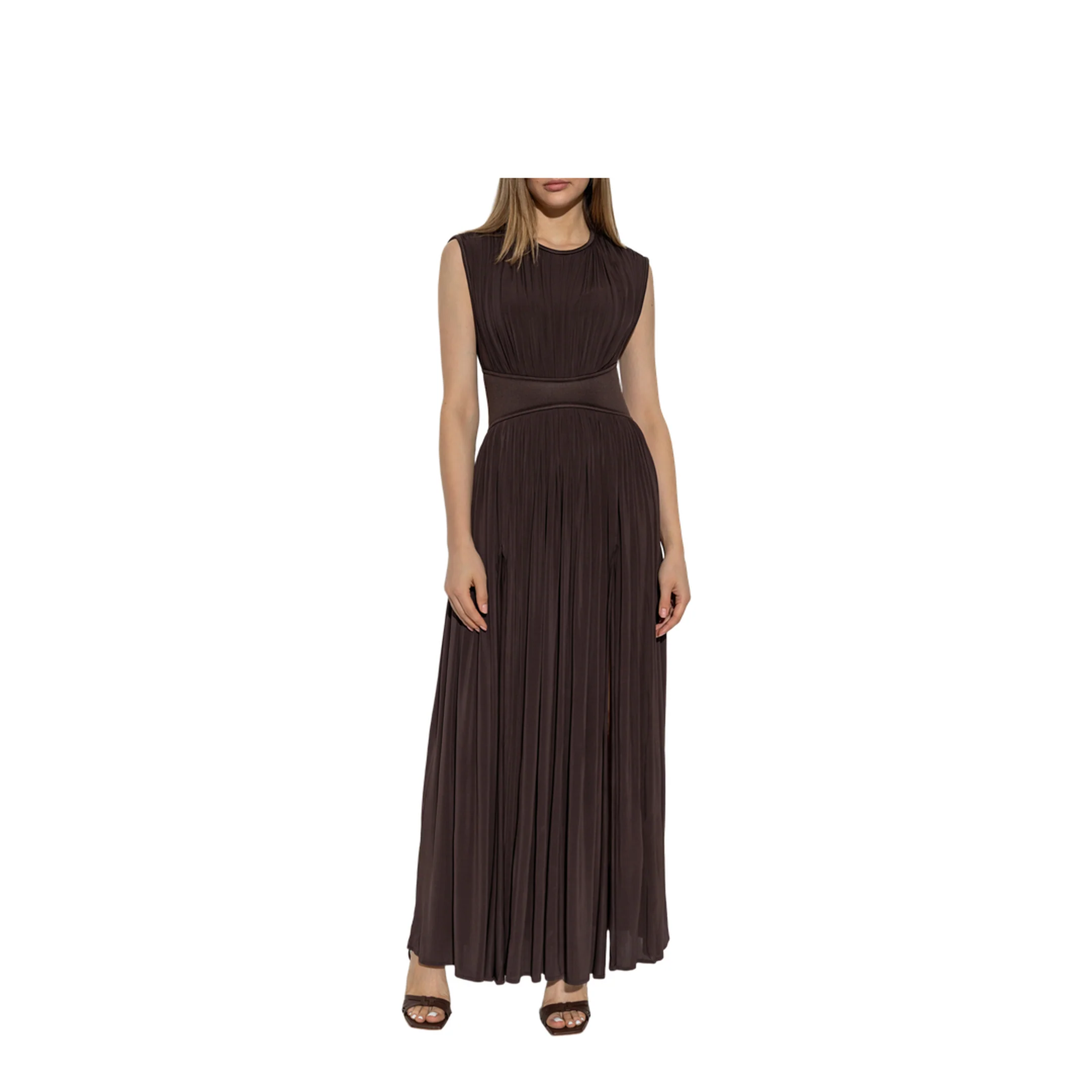 Draped Dress Brown - Image 3