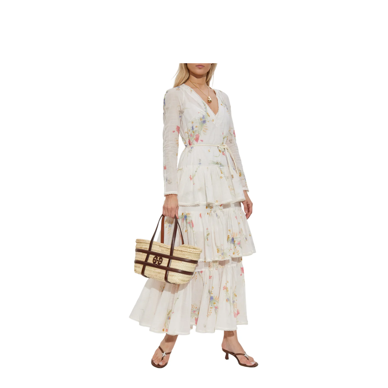 Ruffles Dress Floral Print Soft Pastel - Image 2