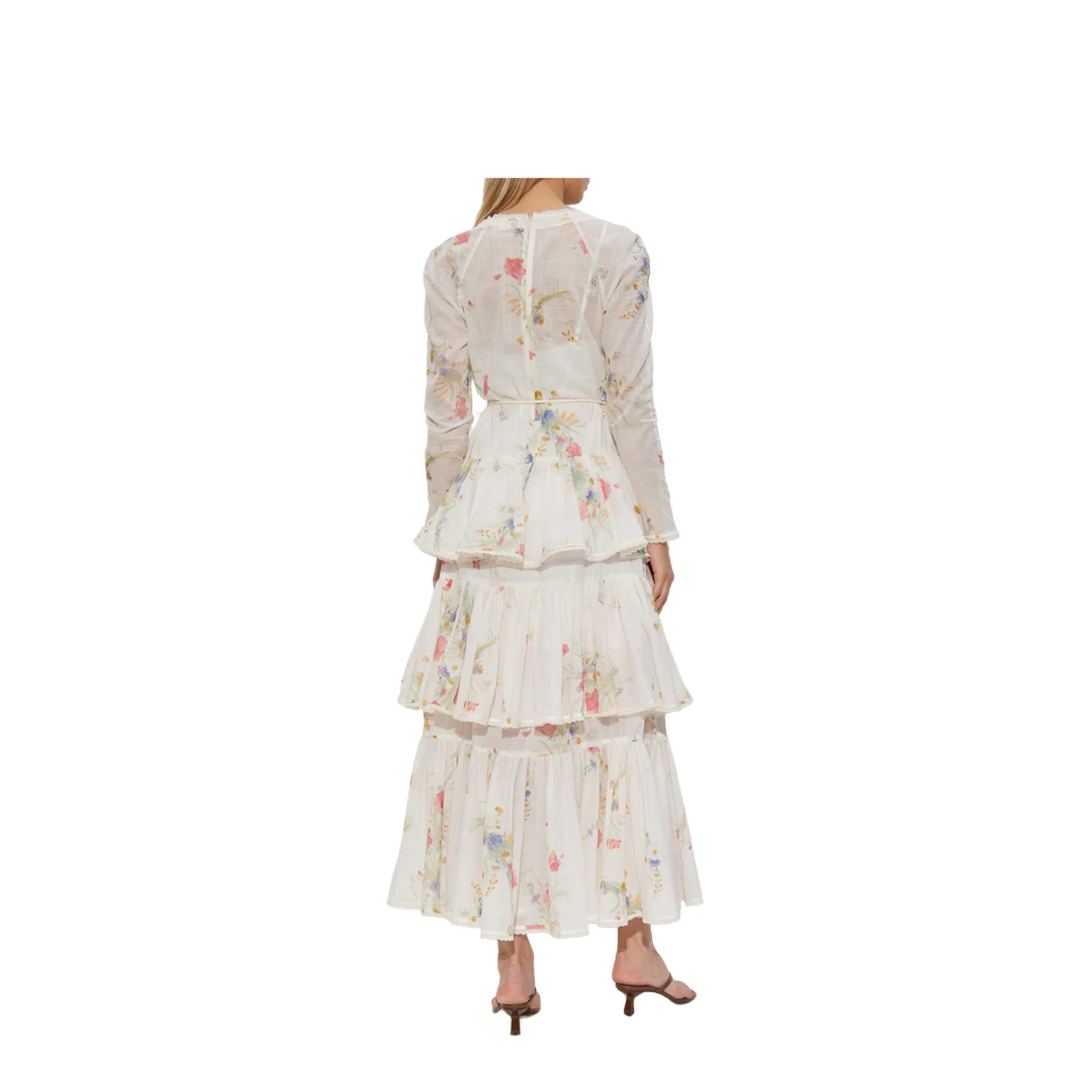 Ruffles Dress Floral Print Soft Pastel - Image 4