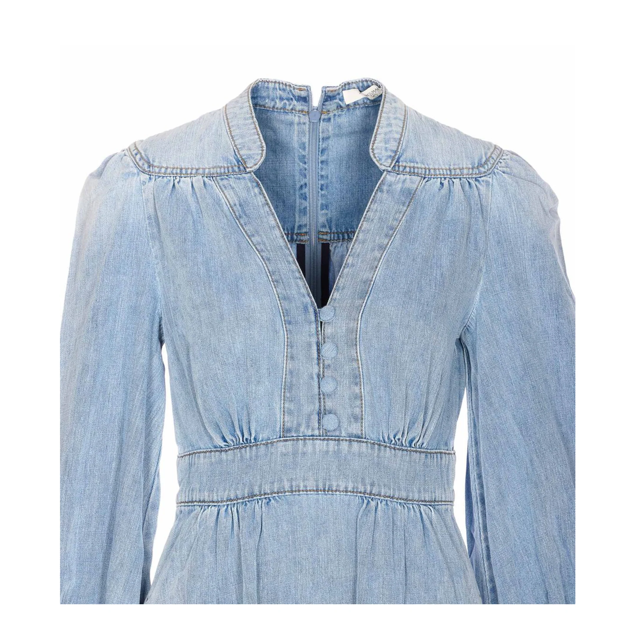 Denim Midi Dress - Blue - Image 3