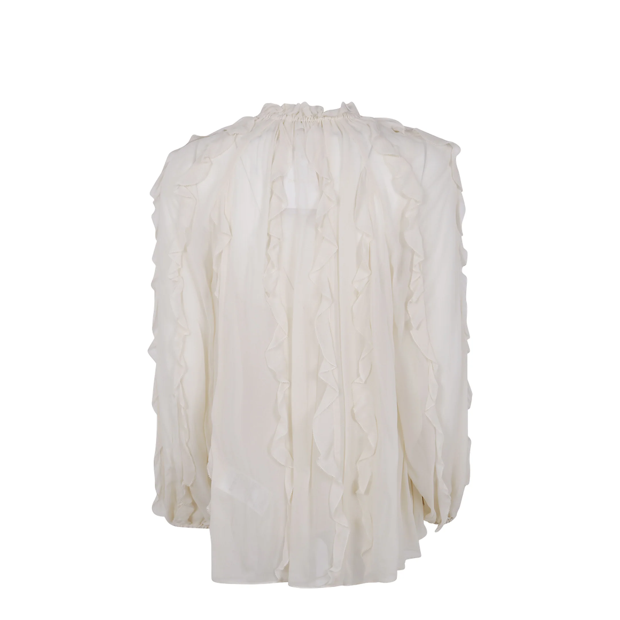 "FRILL" BILLOW BLOUSE WHITE - Image 2