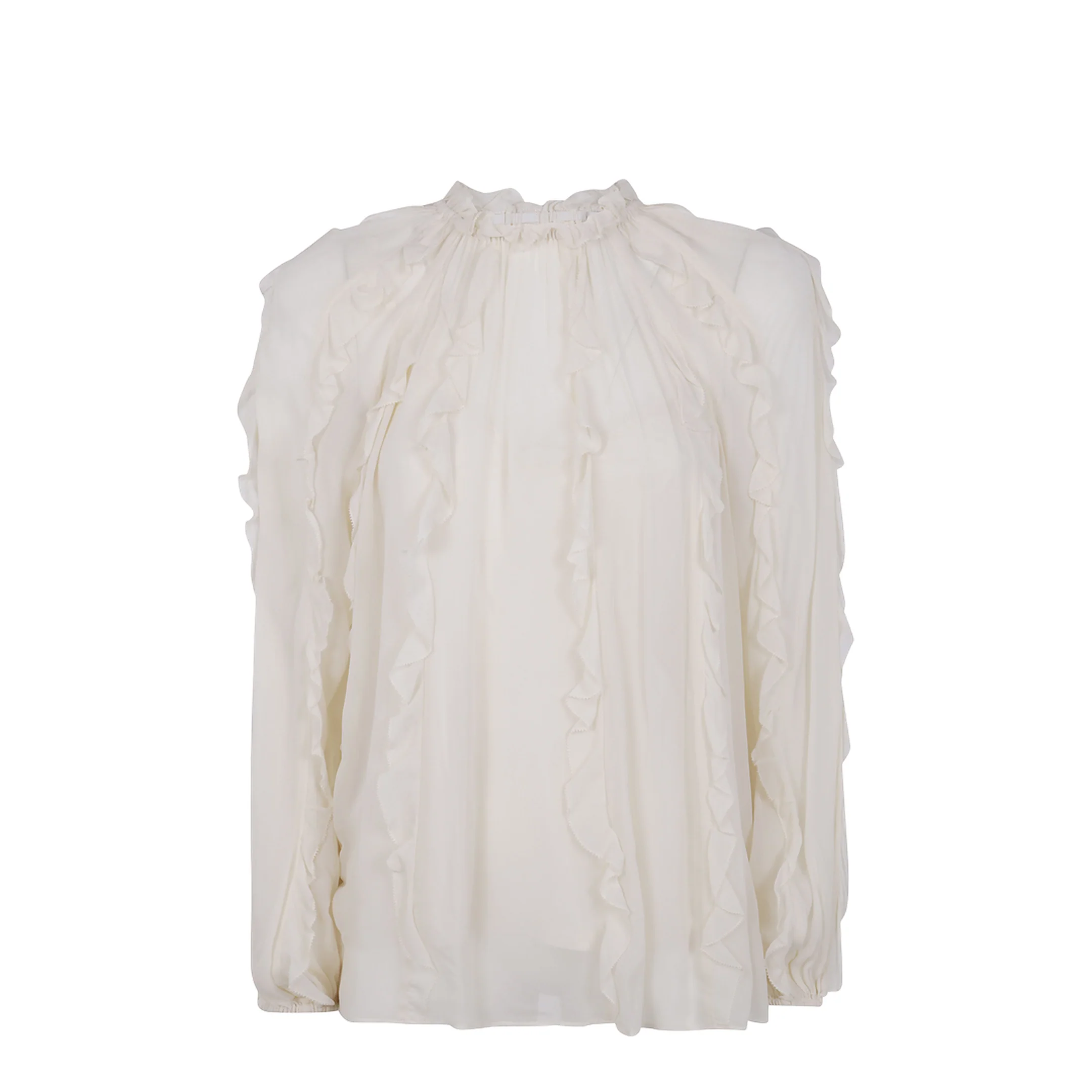 "FRILL" BILLOW BLOUSE WHITE - Image 4