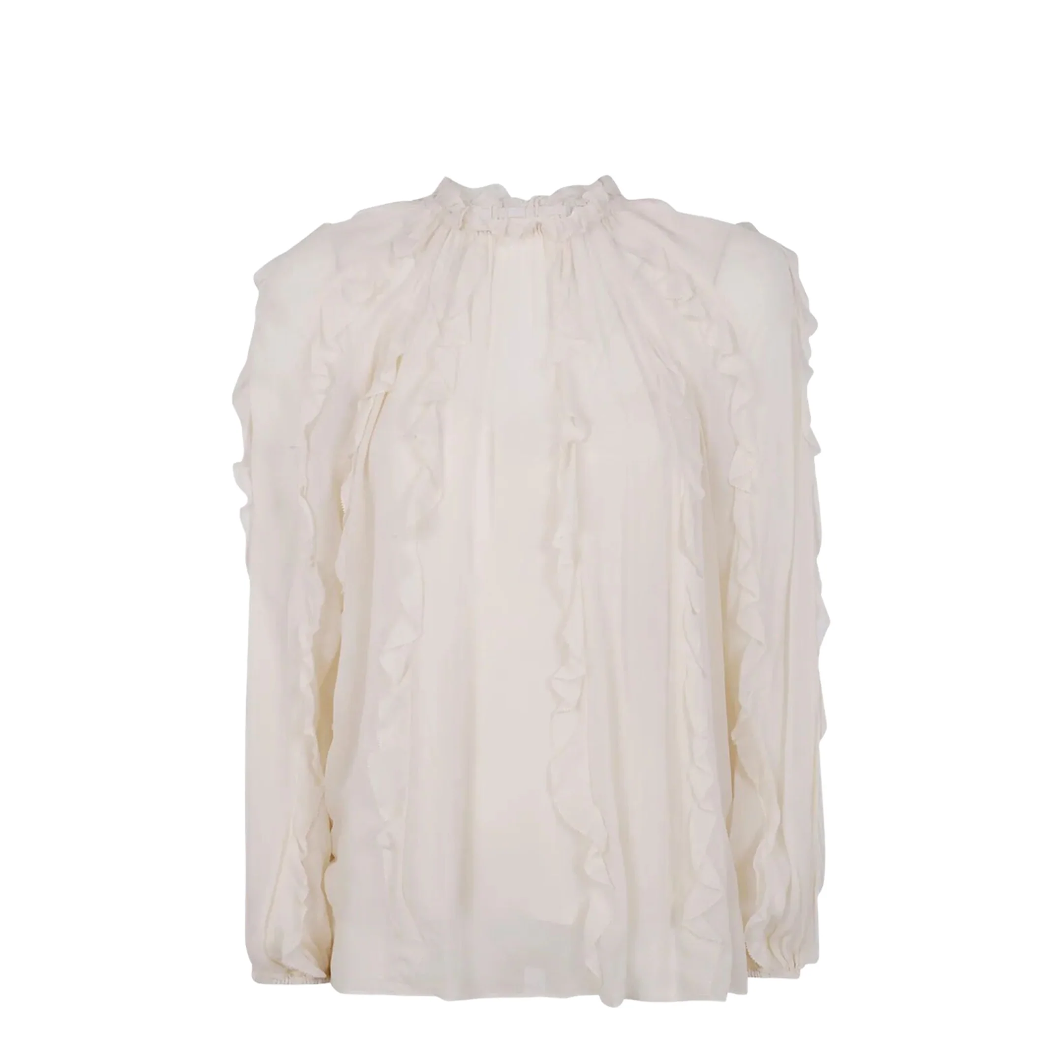 "FRILL" BILLOW BLOUSE WHITE - Image 5