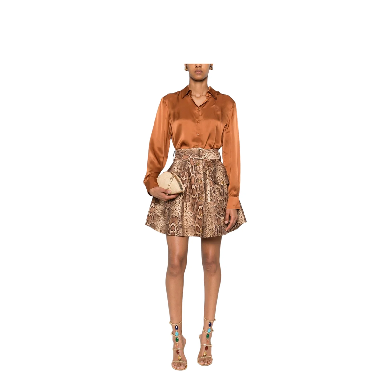 Hypnotic Satin Shirt Olive - Image 4