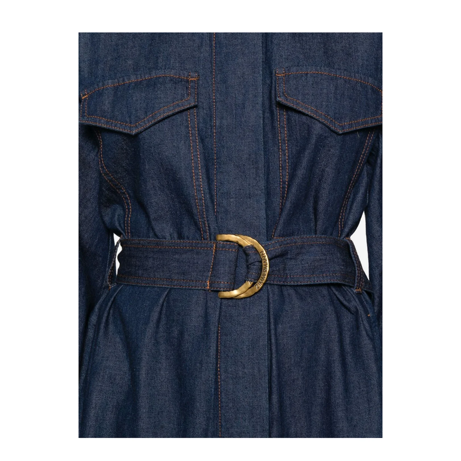 Hypnotic Tuck Midi Dress Navy Stripe - Image 4