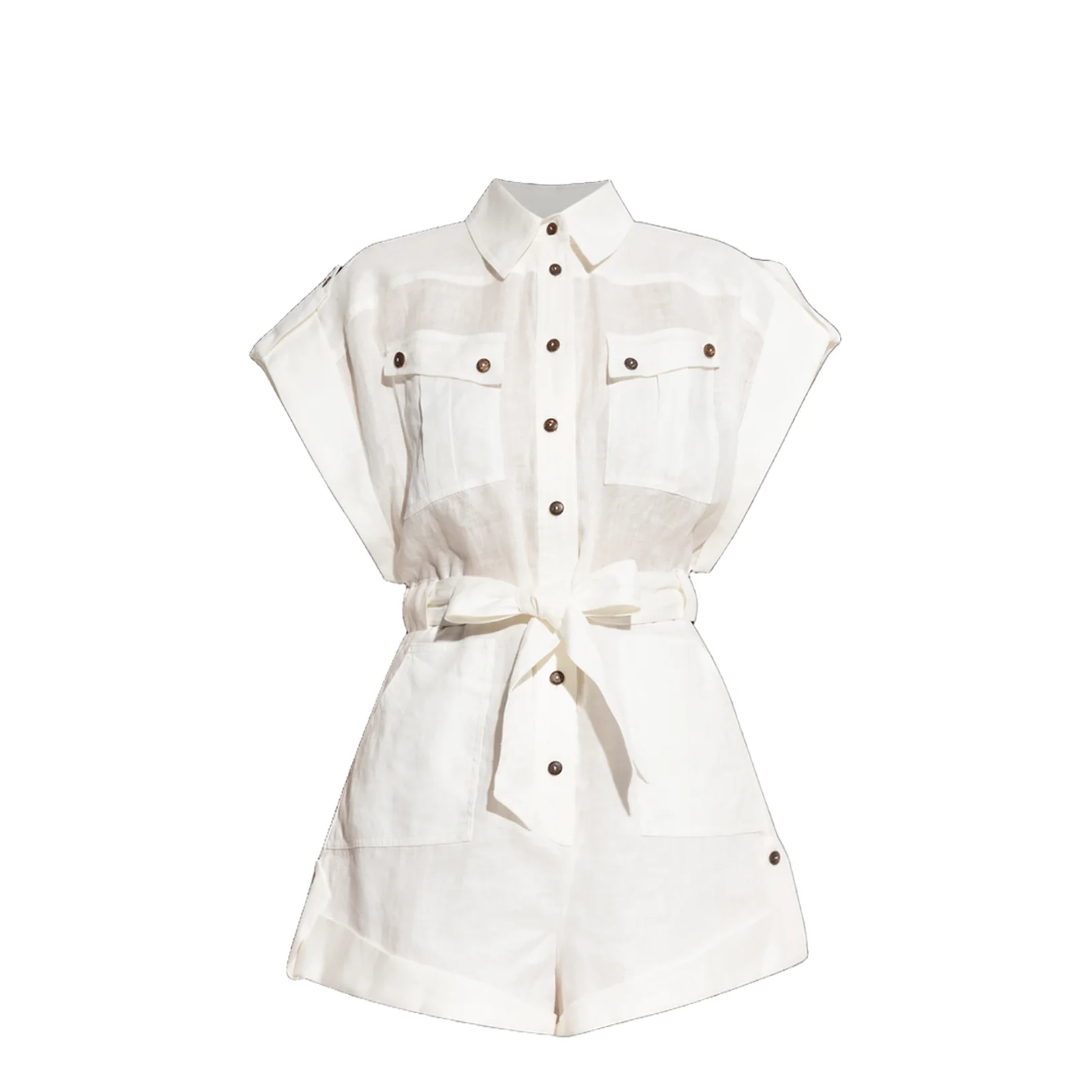 Jumpsuit Waist Belt White