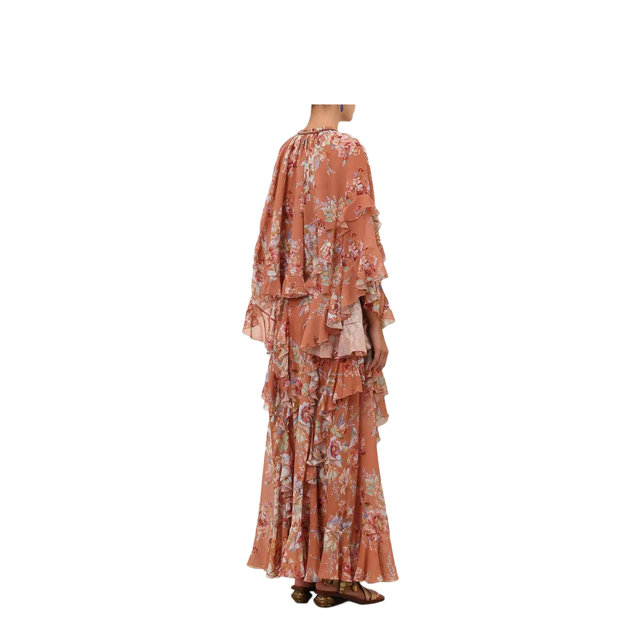 Orange Cotton Long Skirt - Image 2