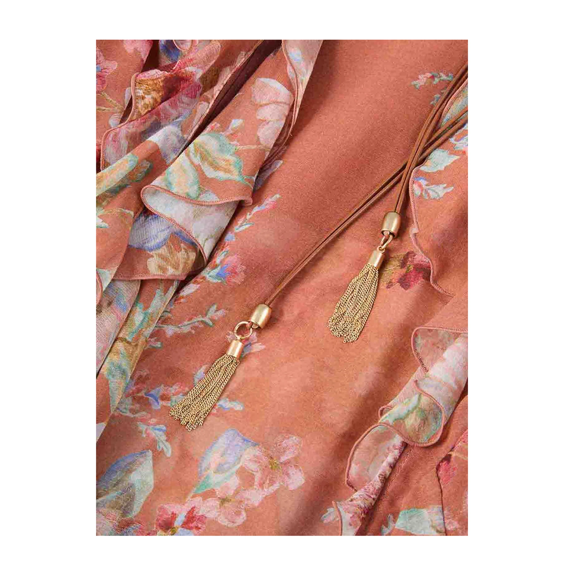 Orange Cotton Long Skirt - Image 5