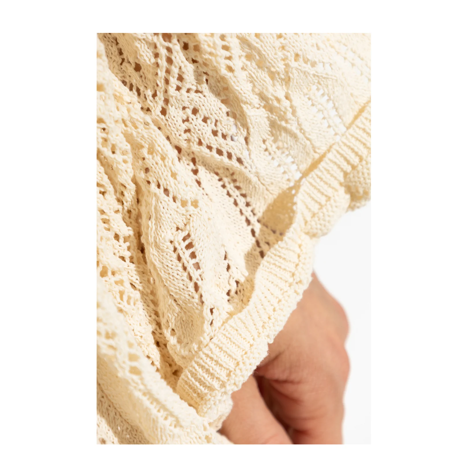 Oversize Short Dress Cream Knit - Image 5