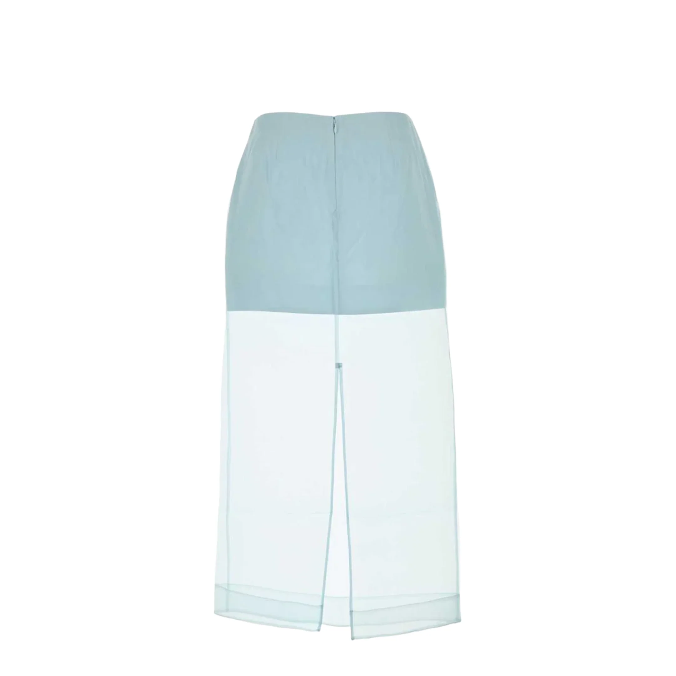 Pastel Light Blue Organza Crush Layered Skirt - Image 2