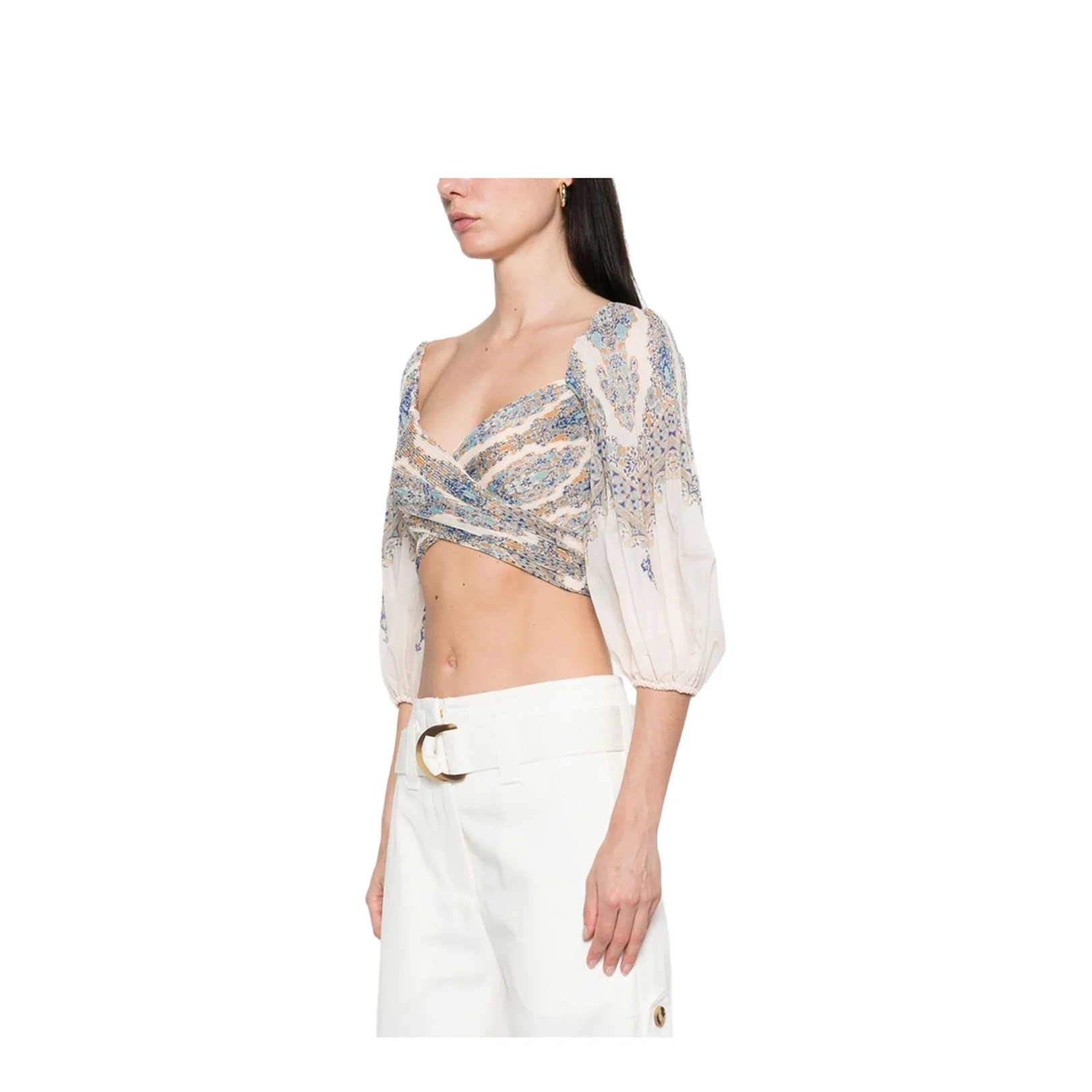Pleated Bodice Blue Paisley Online - Image 3