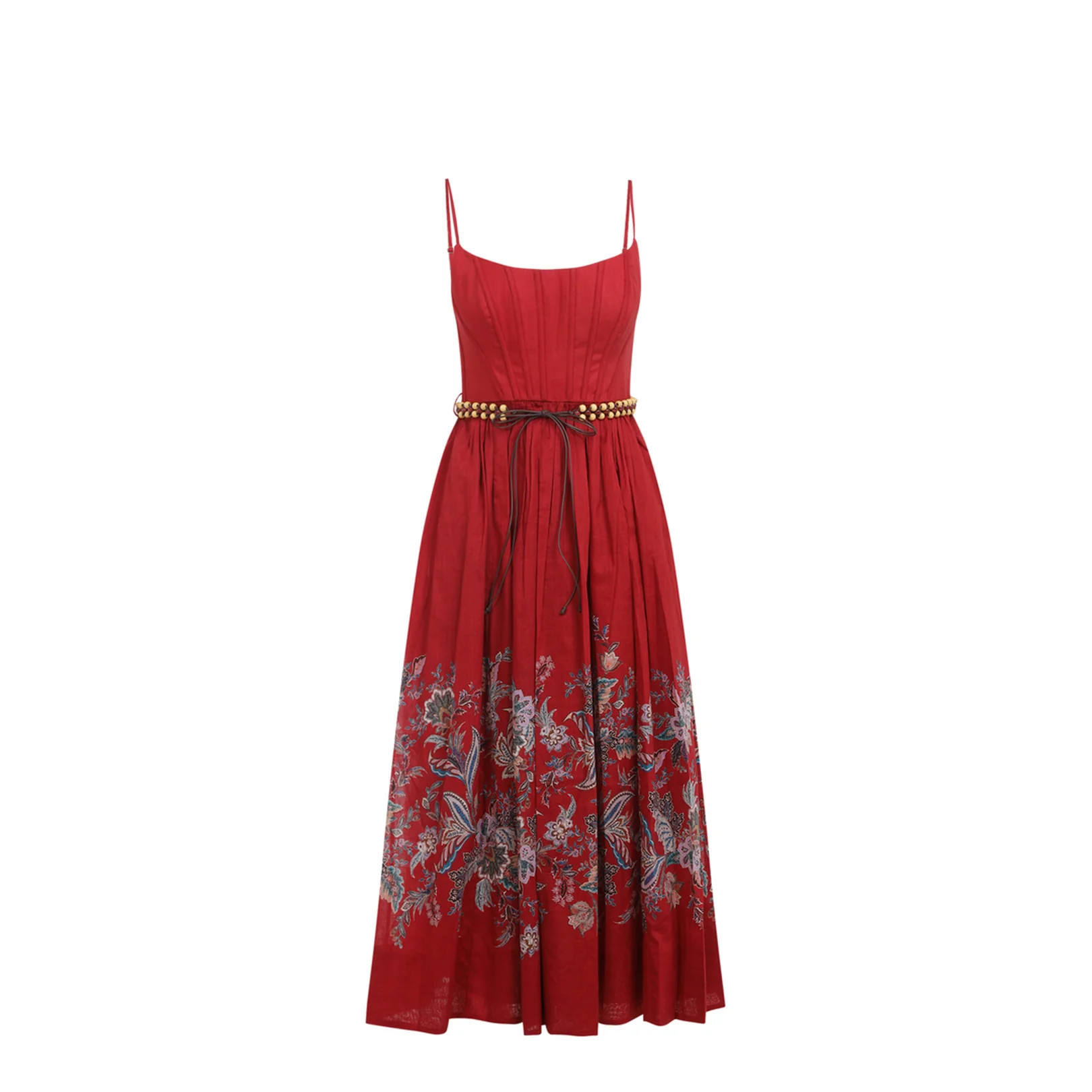 Rhiannon Corset Midi Dress Red - Image 2