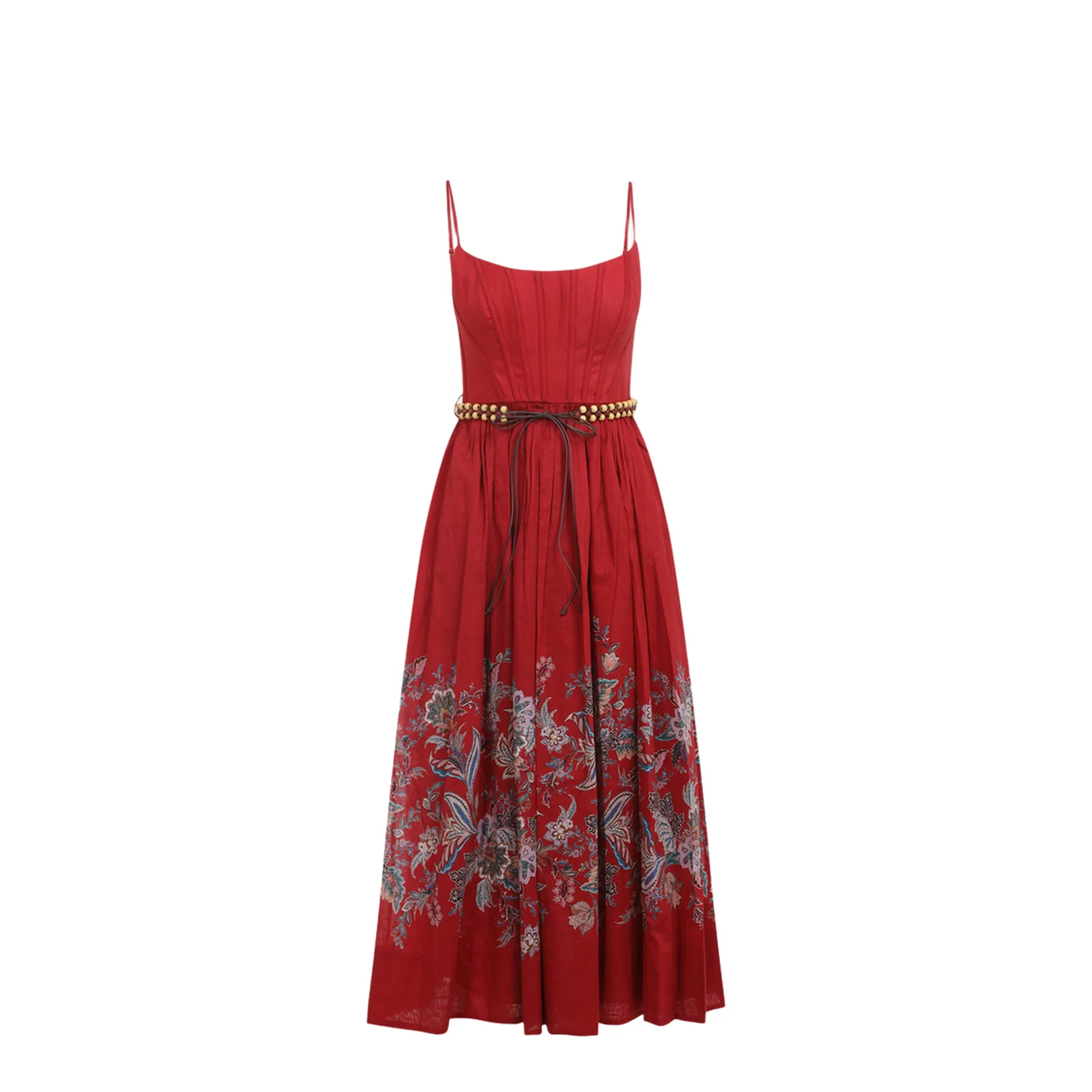 Rhiannon Corset Midi Dress Red - Image 3