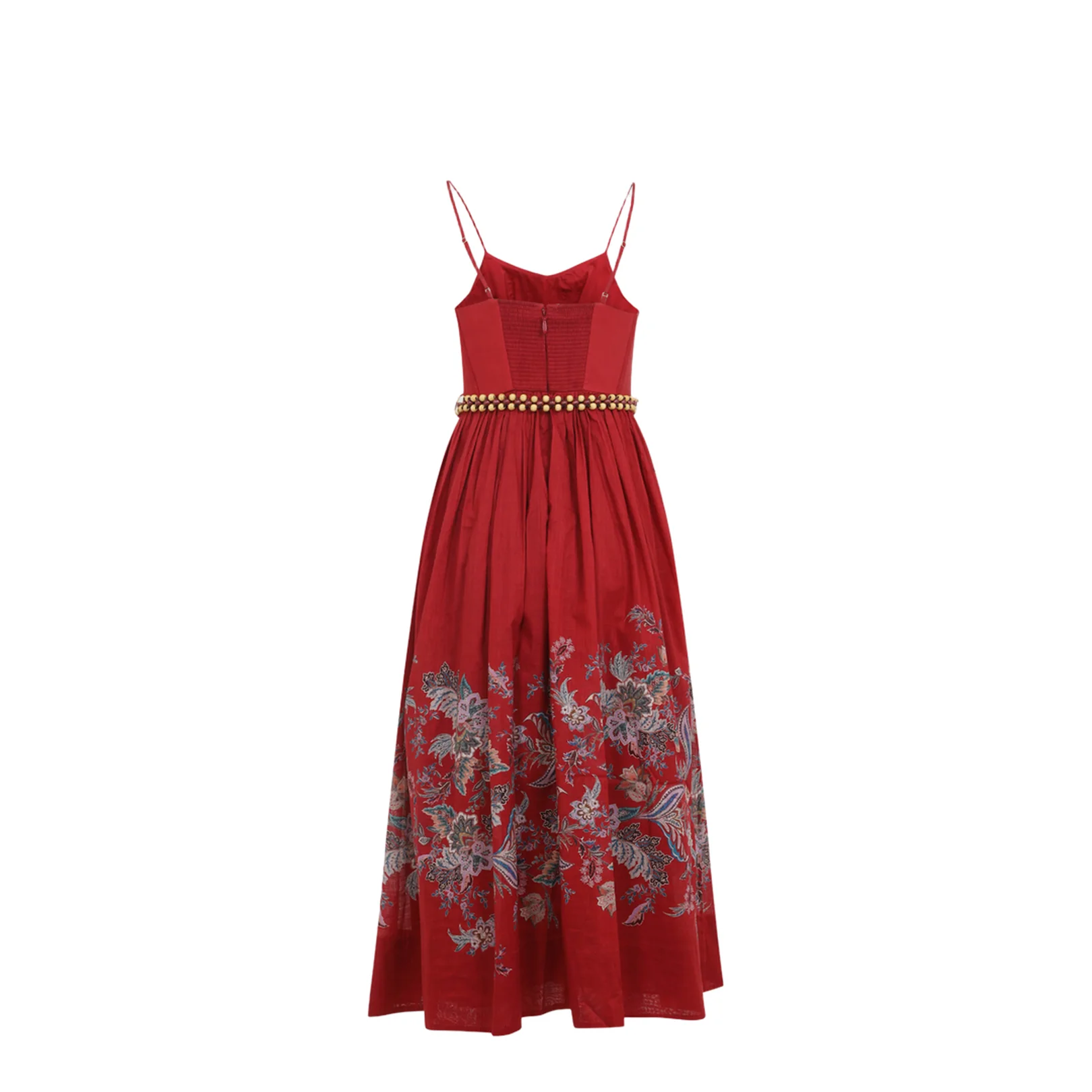 Rhiannon Corset Midi Dress Red - Image 4