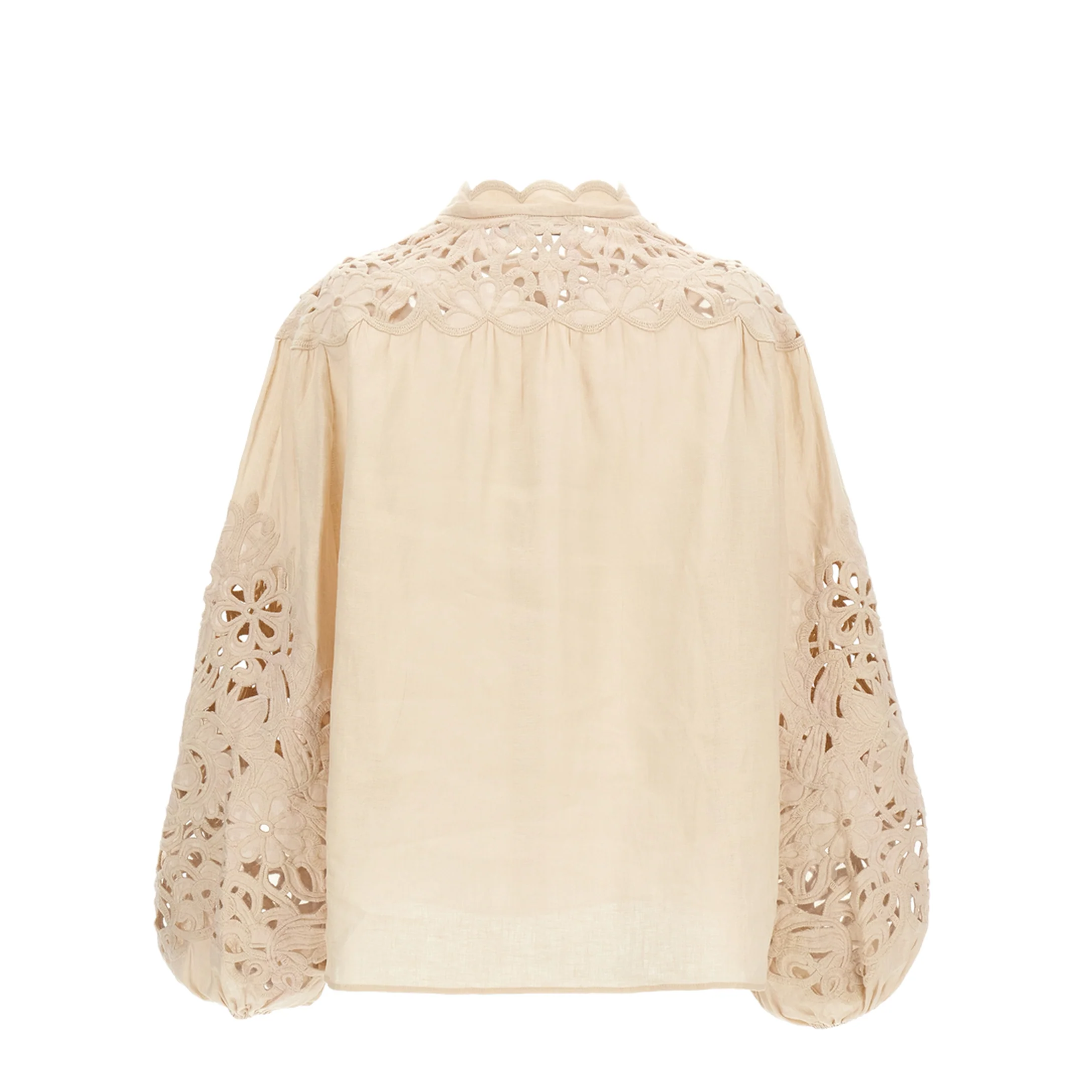Linen Embroidered Wylie Blouse Cream - Image 2