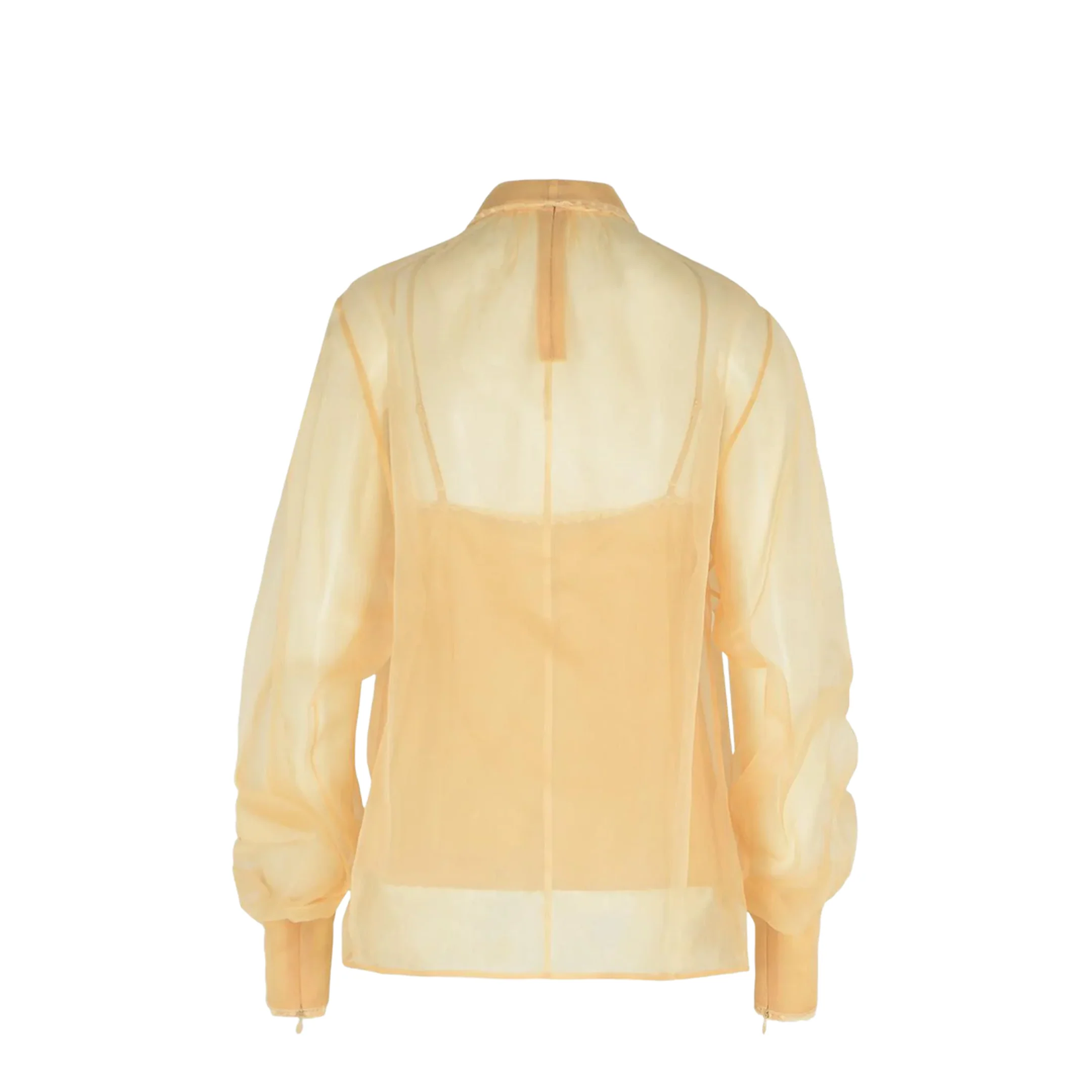 Pussy Bow Shirts Beige - Image 3