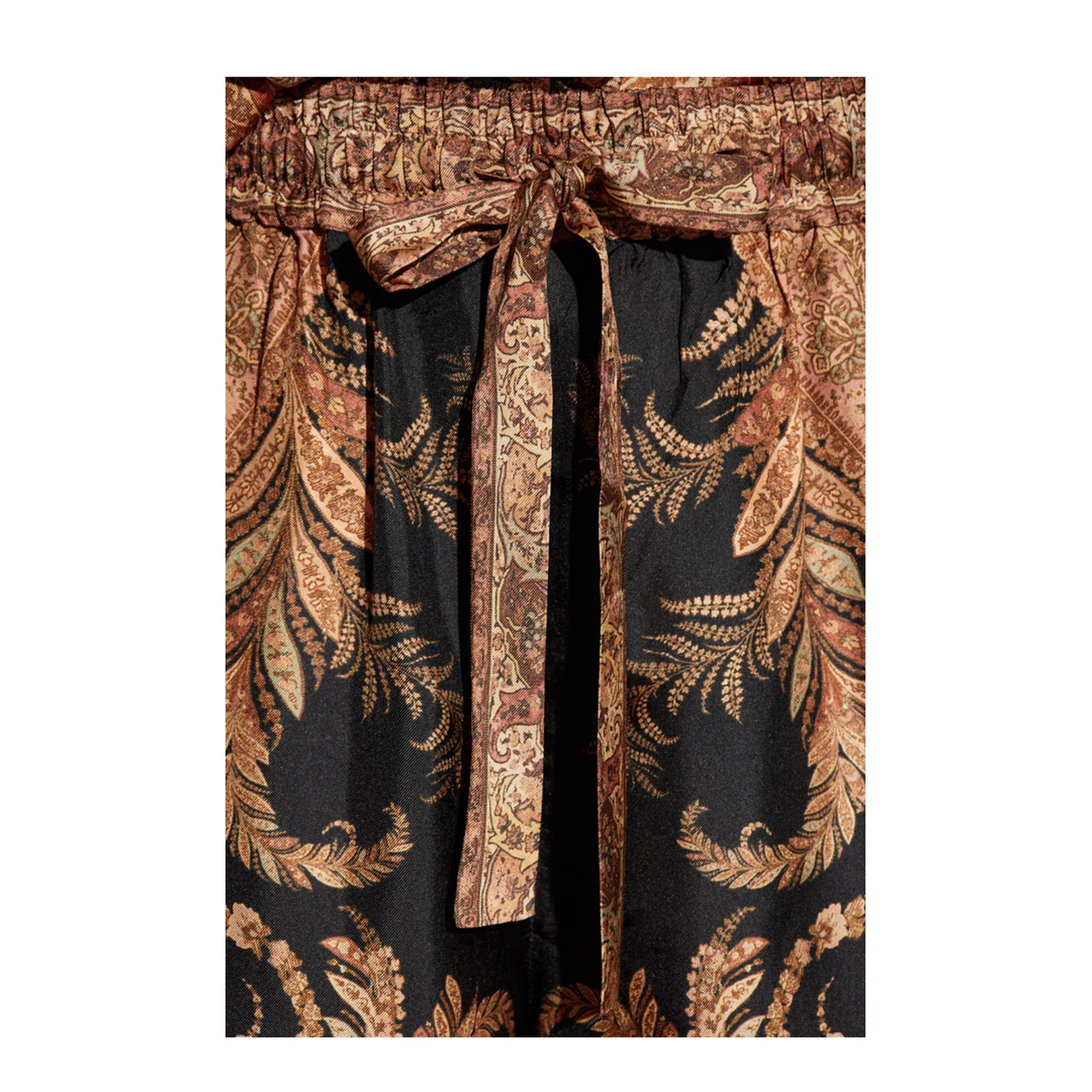 Silk Wide Leg Trousers Symmetrical Pattern - Image 5