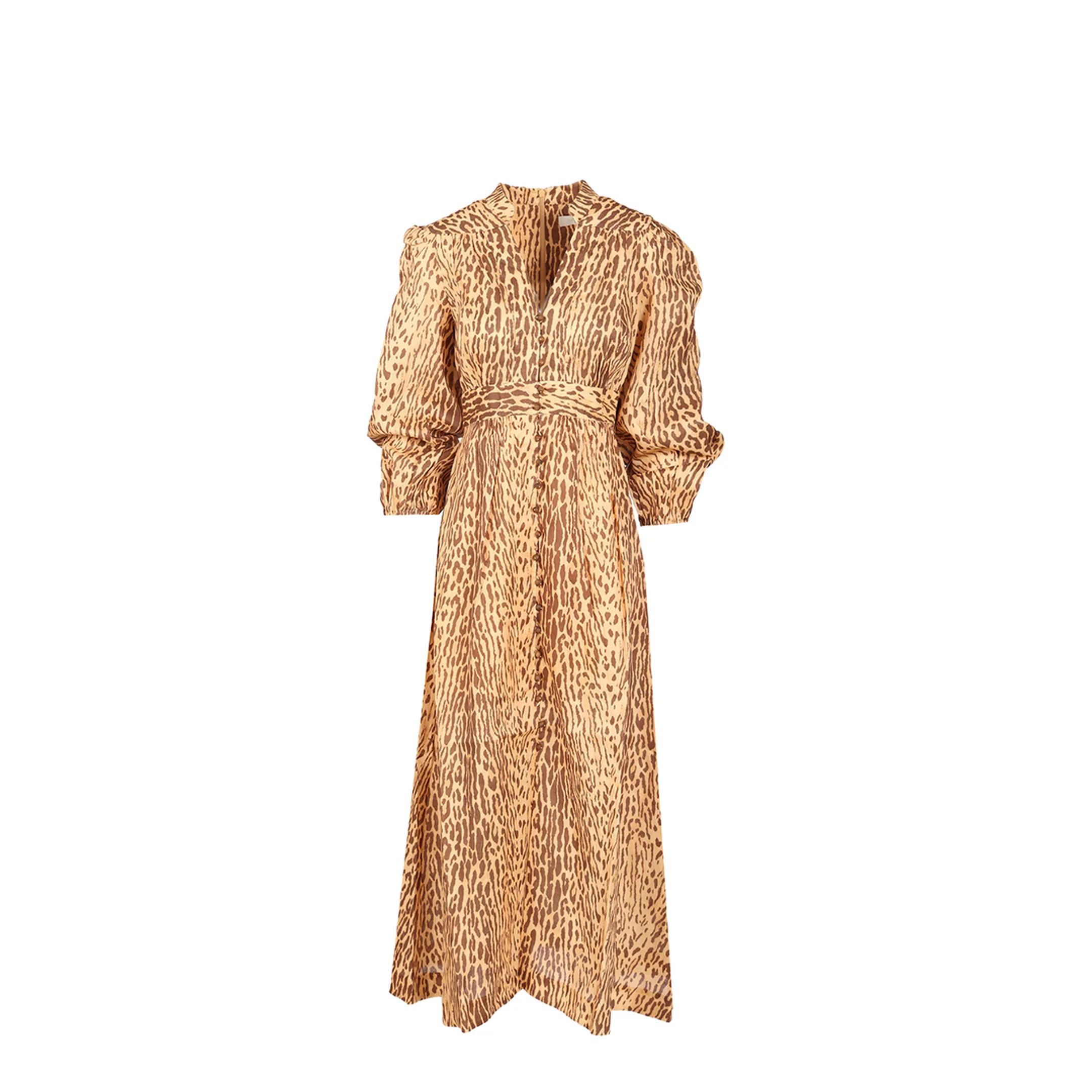 Leopard Print Button Front Dress