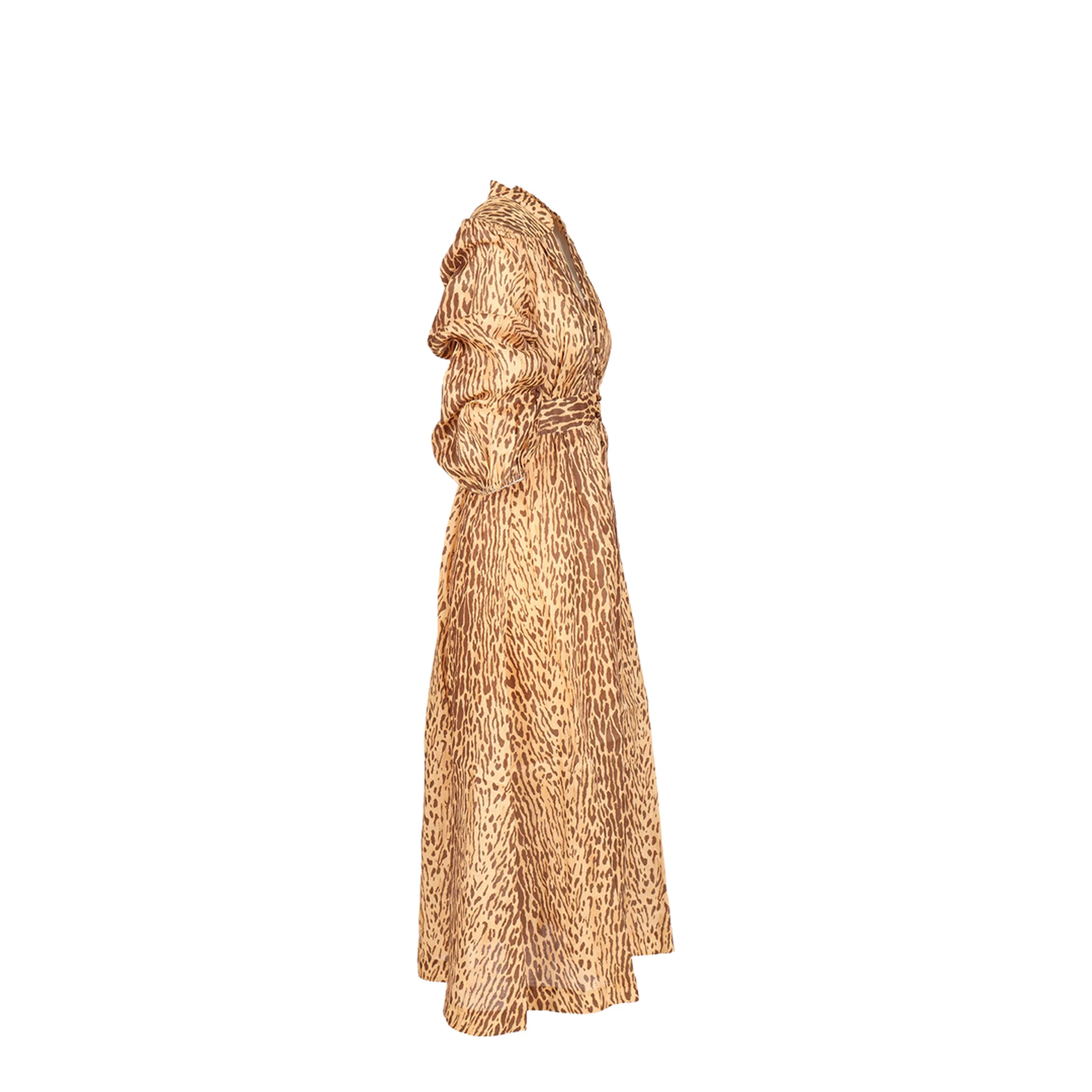 Leopard Print Button Front Dress - Image 3